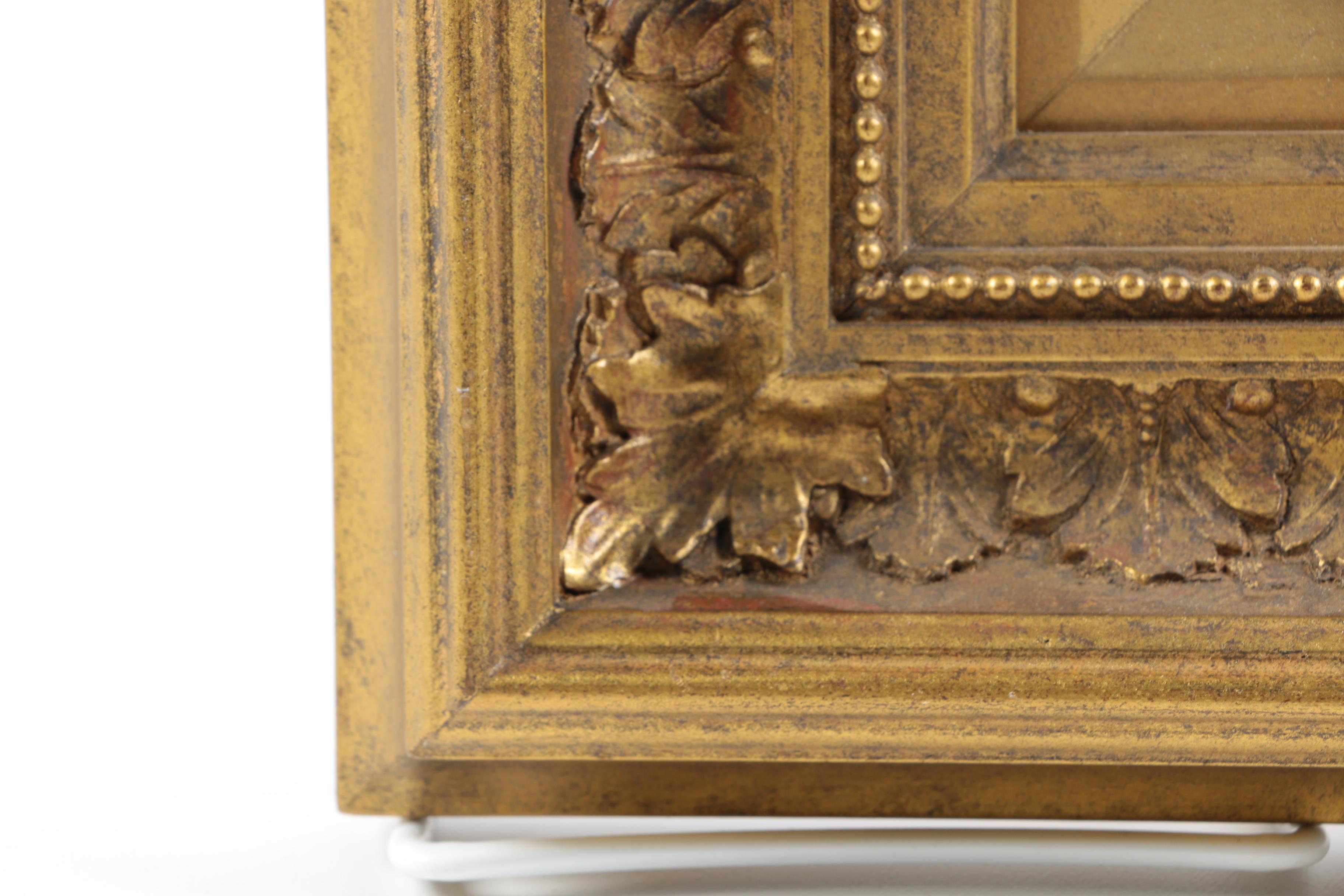 C. Shayer Oil Painting On Wood Panel "Barnyard With Chickens"