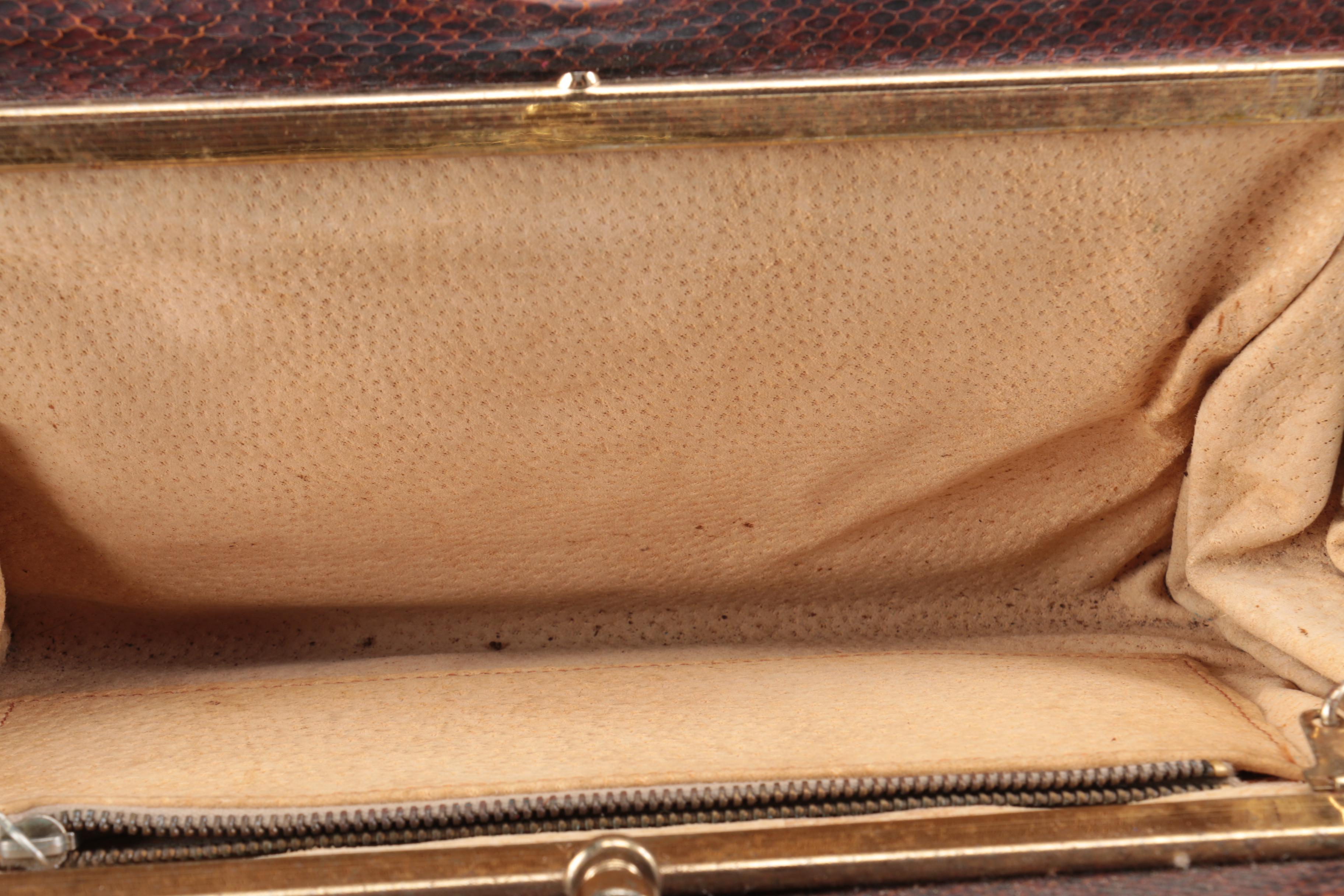 Mid-Century Elbief England Snakeskin Clutch