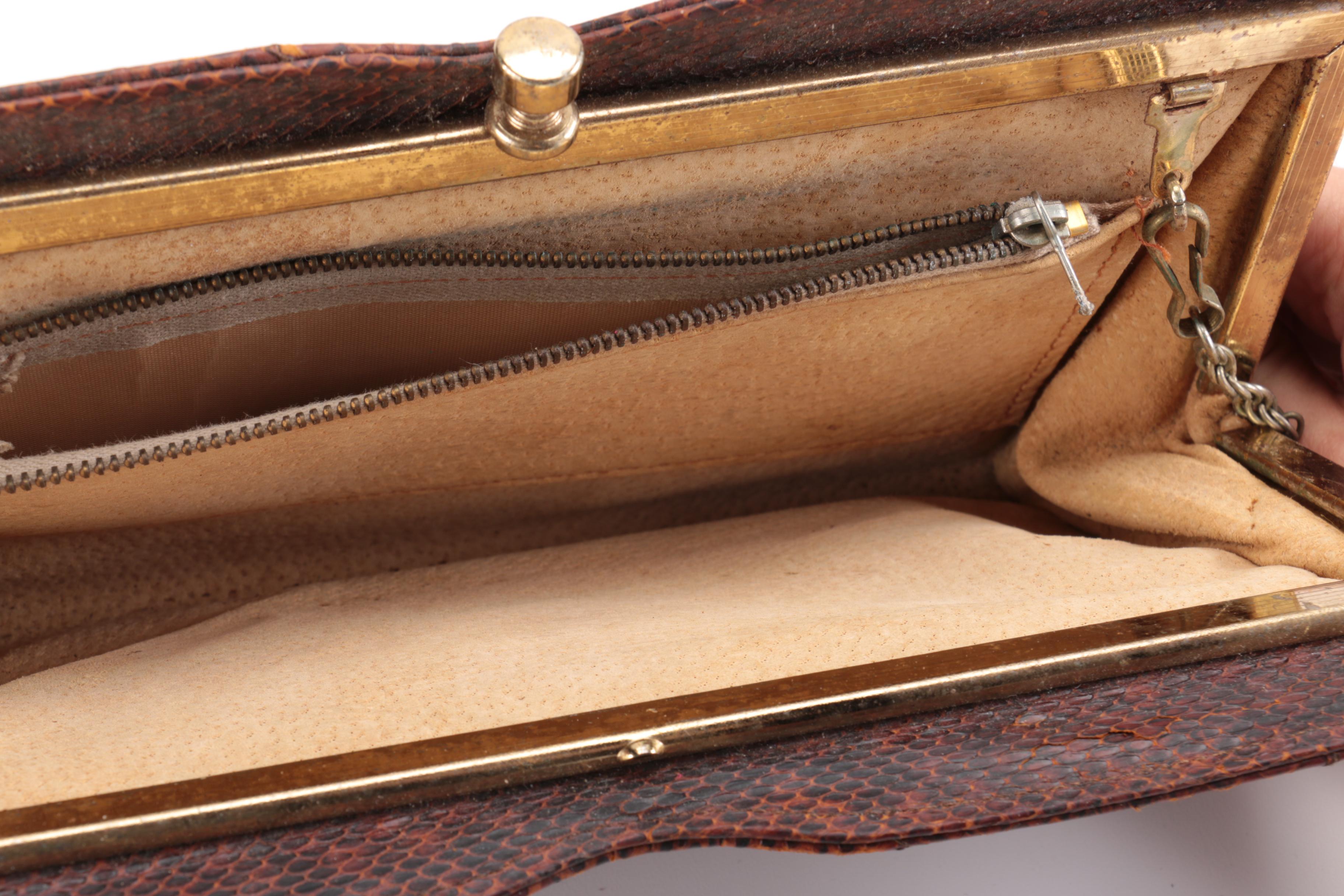 Mid-Century Elbief England Snakeskin Clutch