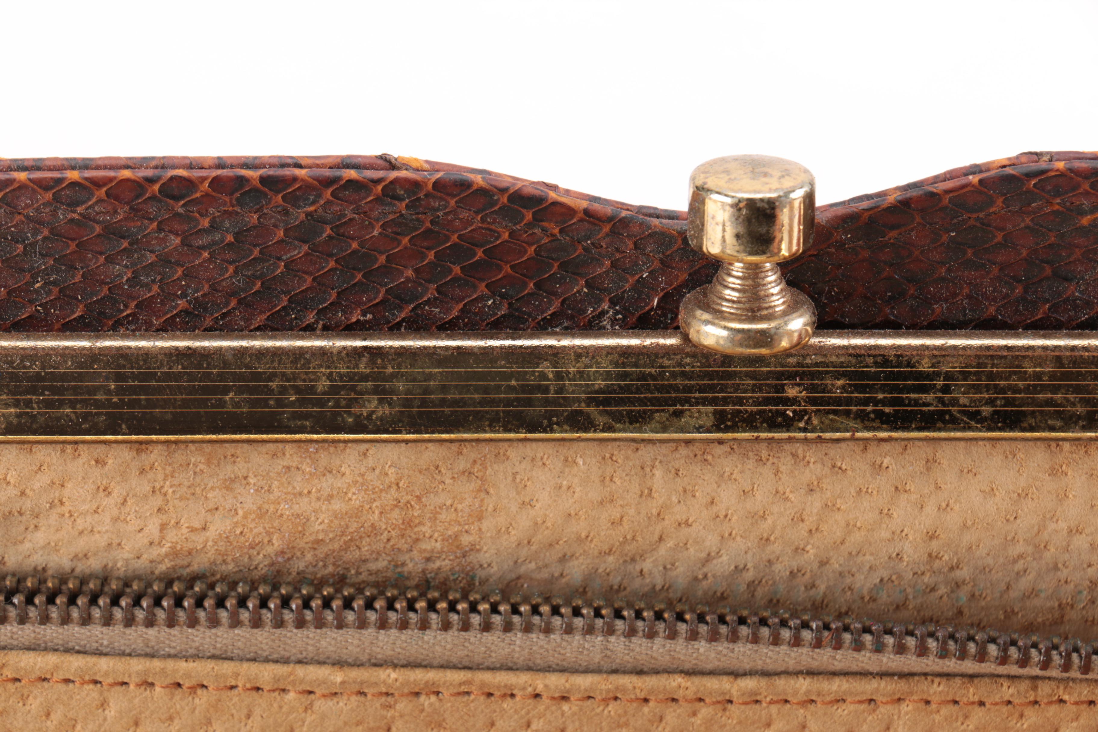 Mid-Century Elbief England Snakeskin Clutch