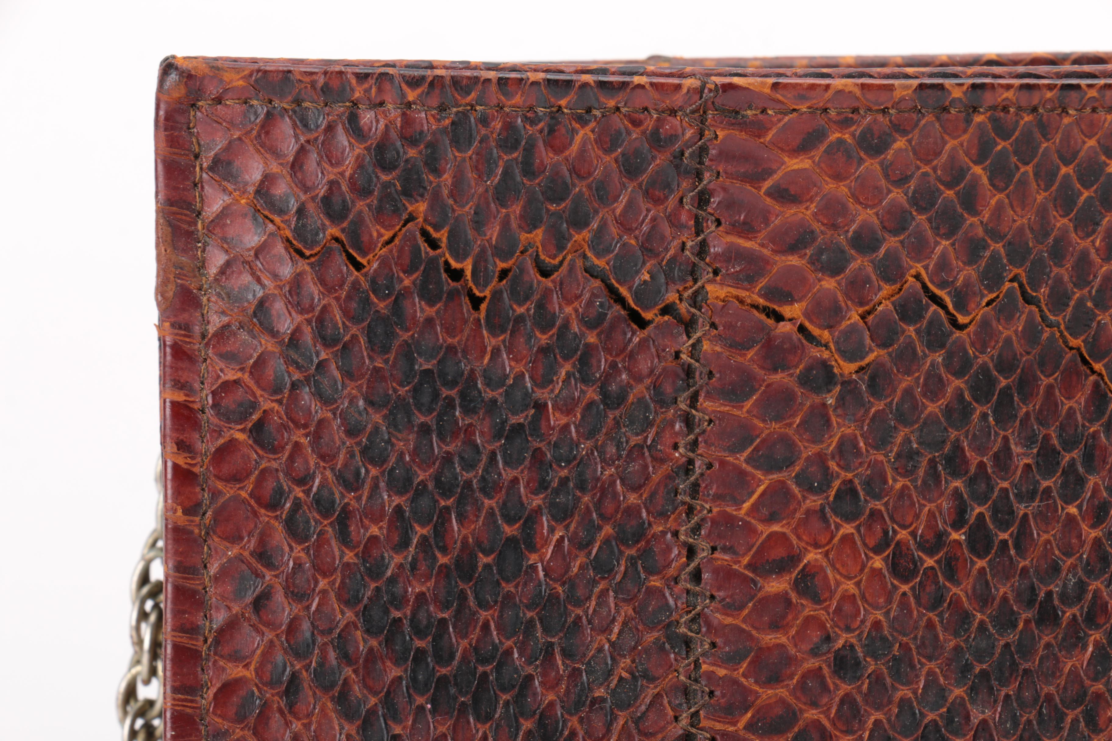 Mid-Century Elbief England Snakeskin Clutch
