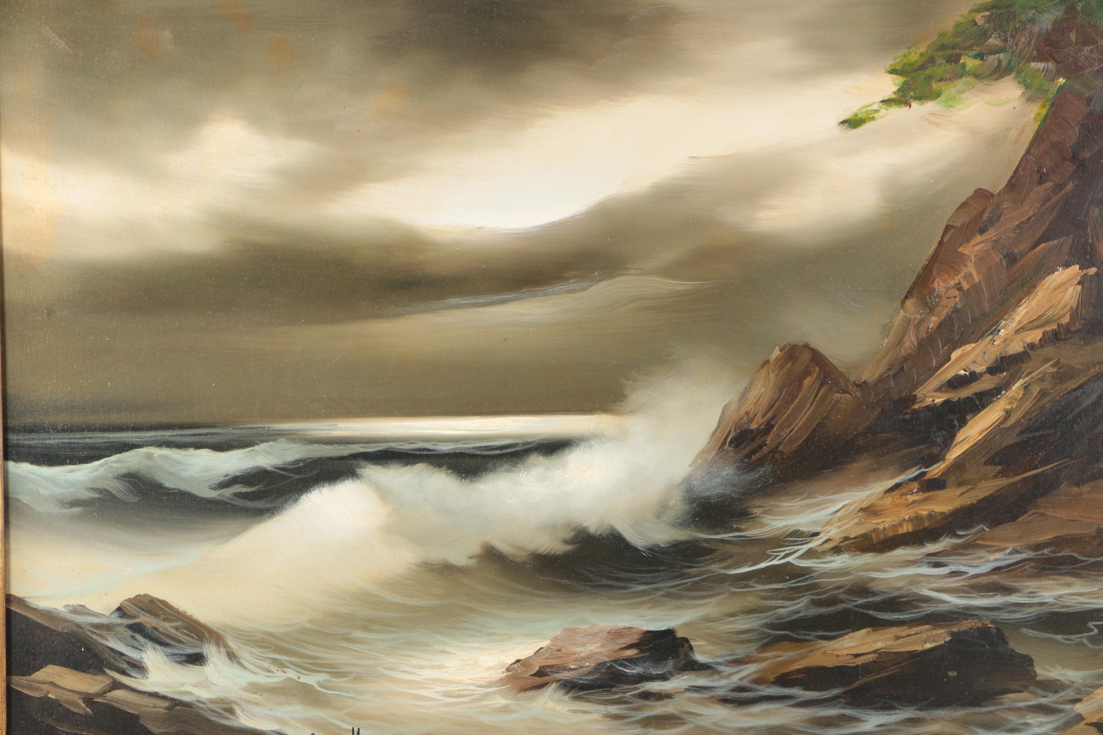 Brunetti Oil Painting on Canvas of Crashing Waves