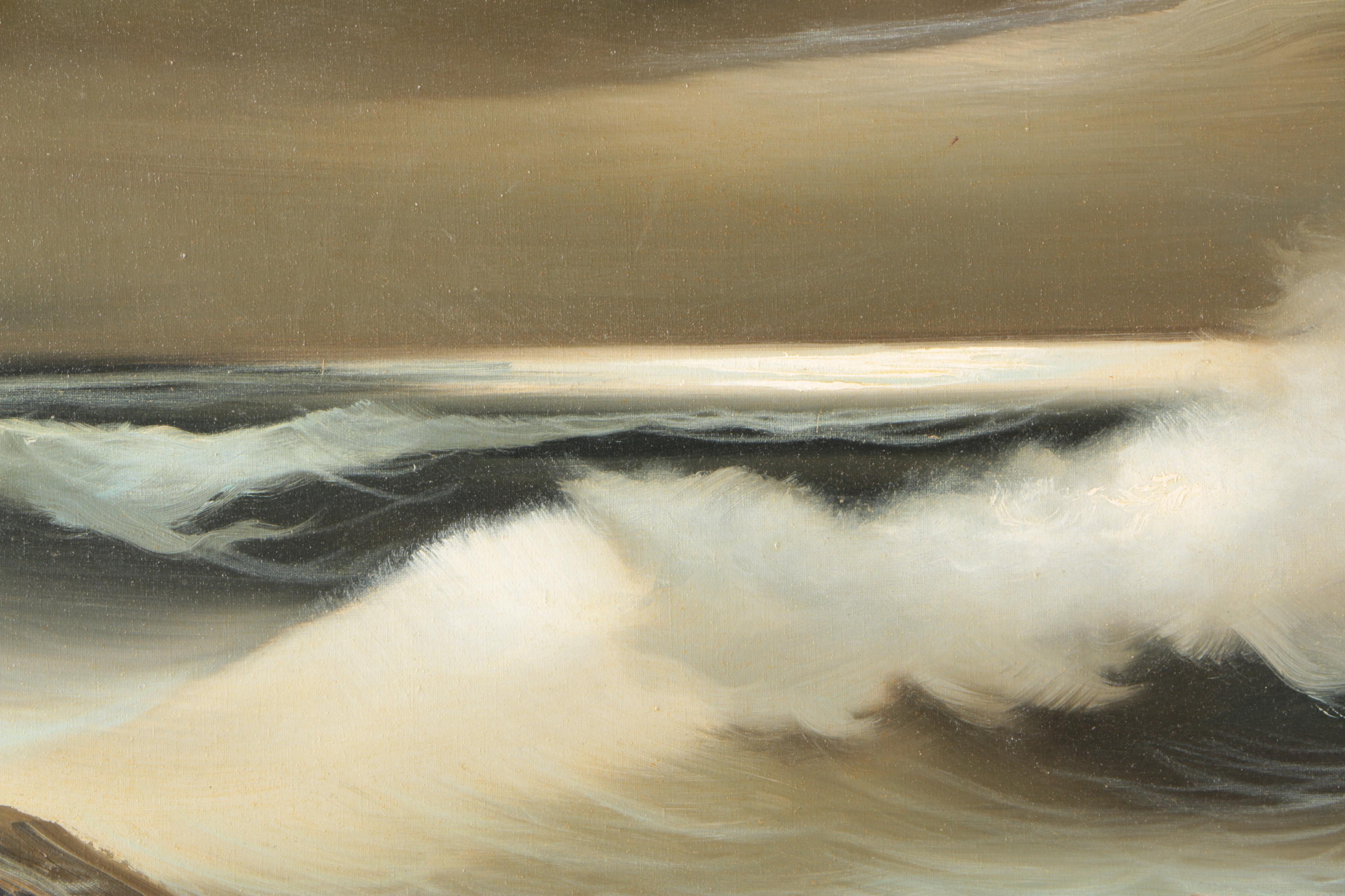 Brunetti Oil Painting on Canvas of Crashing Waves