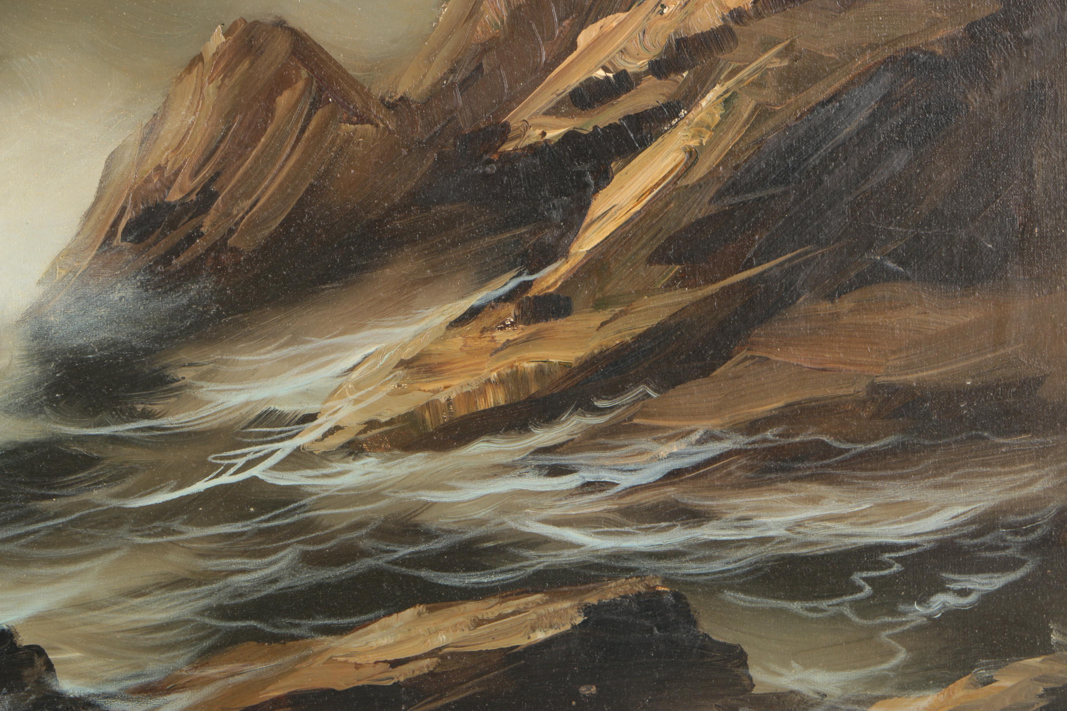 Brunetti Oil Painting on Canvas of Crashing Waves