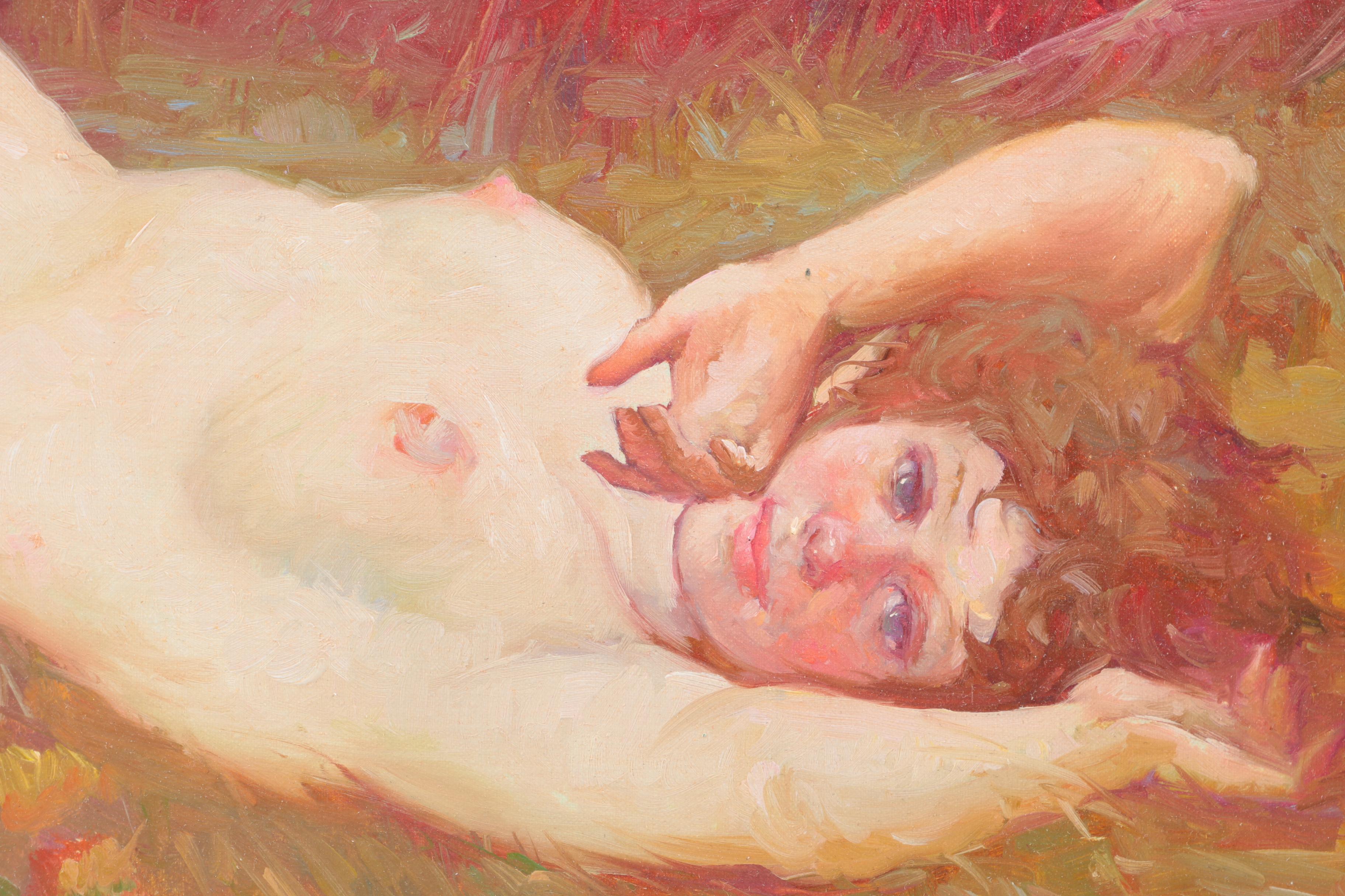 Manuel Gonzal Oil Painting on Canvas Female Nude