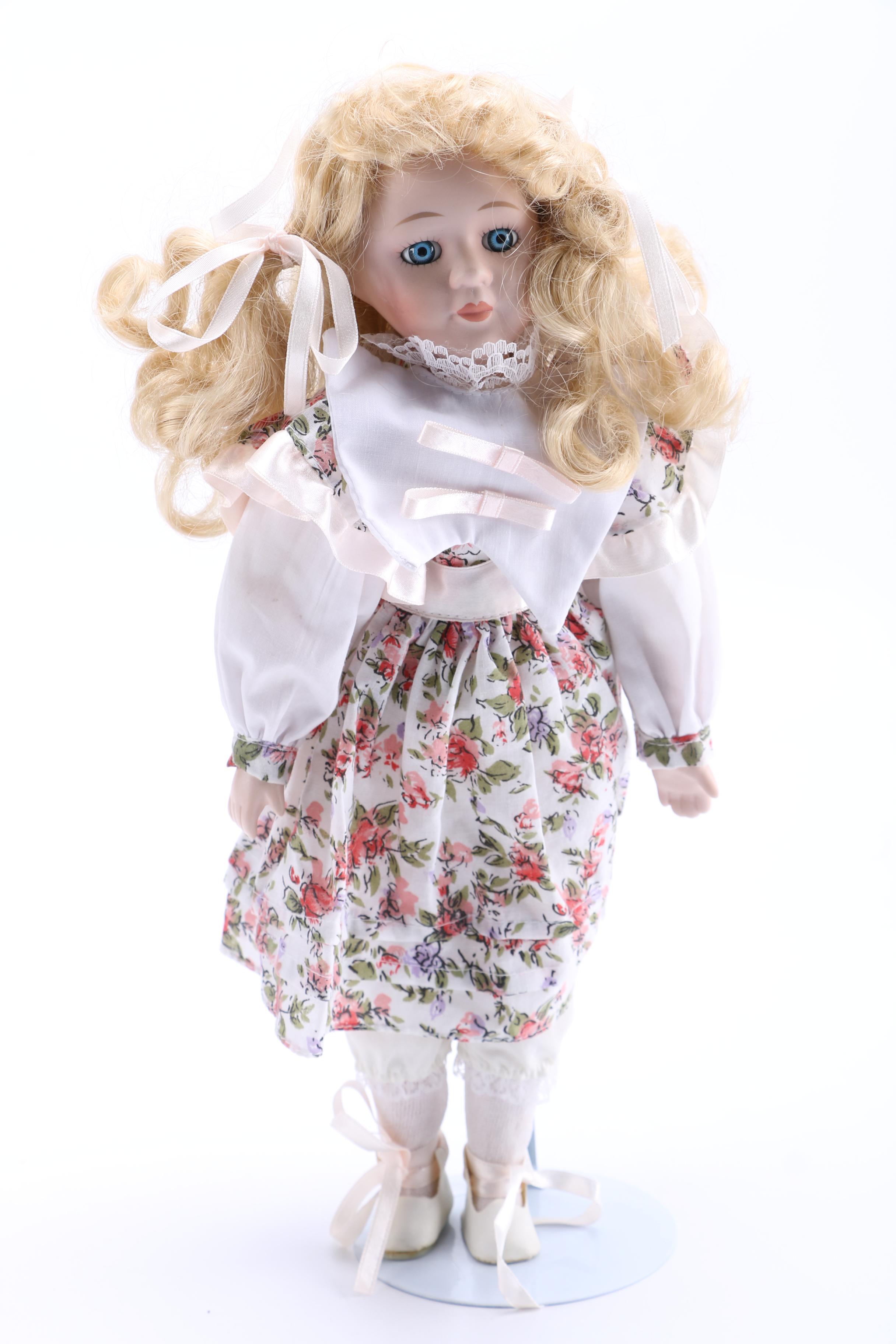 Collectible Dolls in Floral Outfits