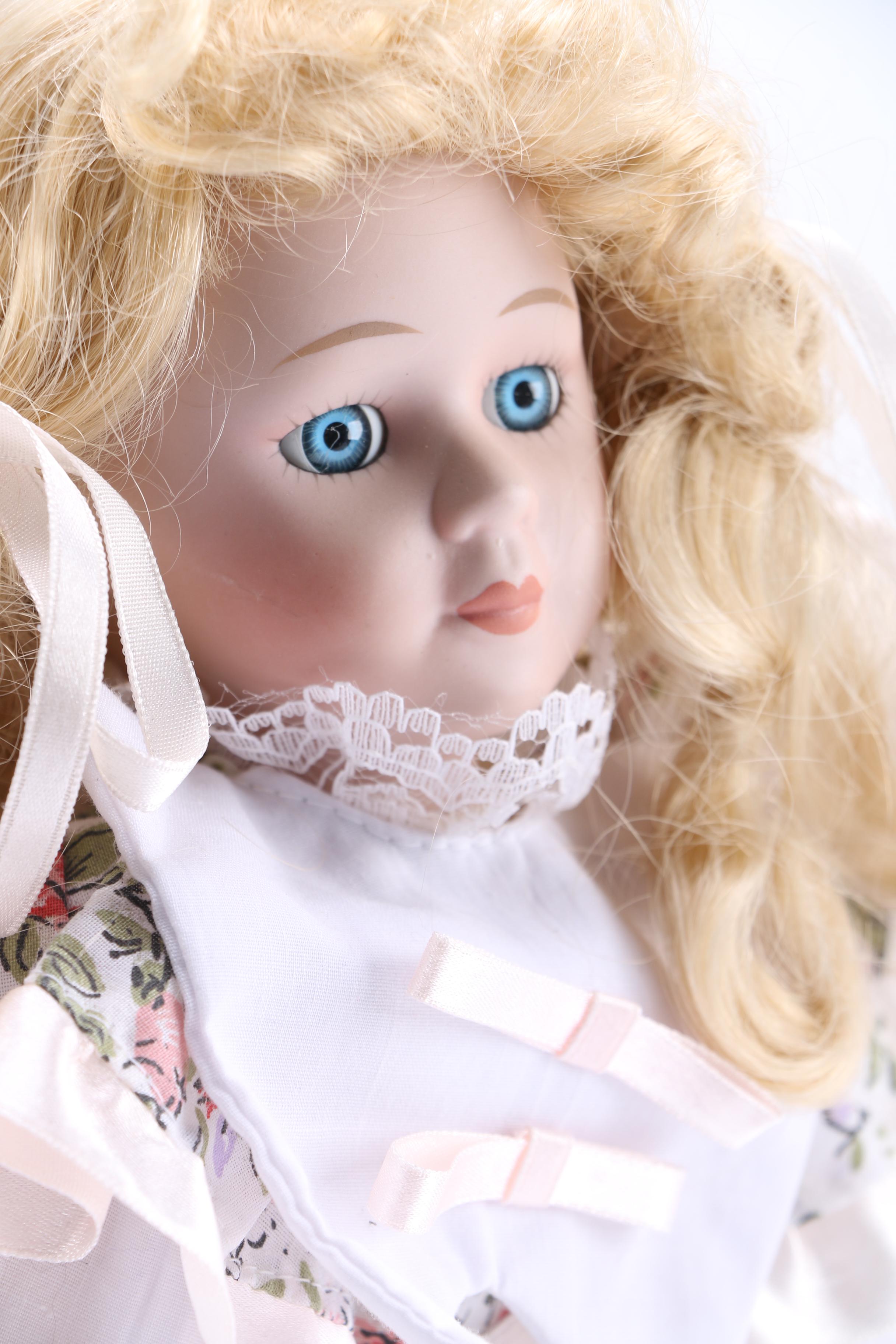 Collectible Dolls in Floral Outfits