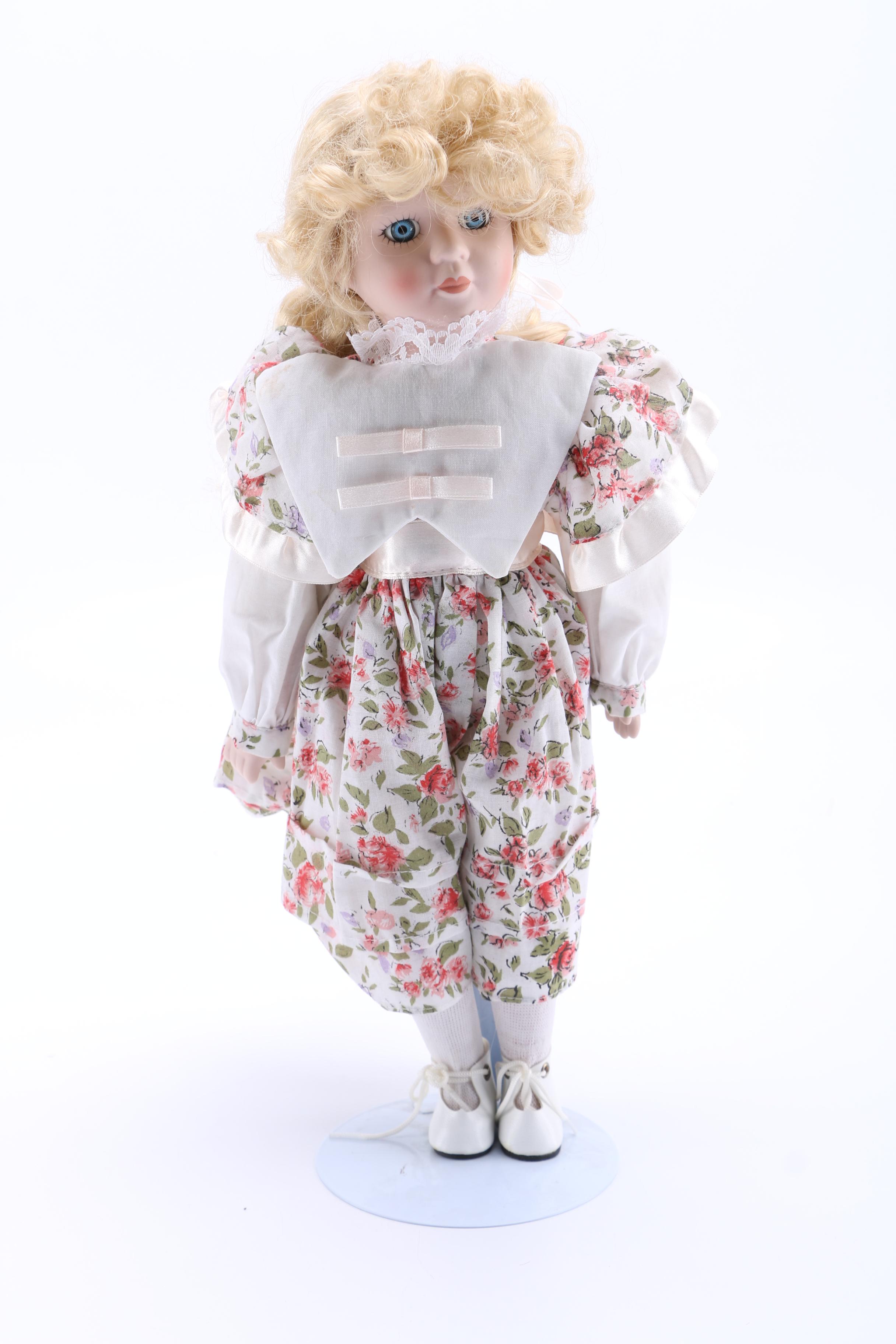Collectible Dolls in Floral Outfits