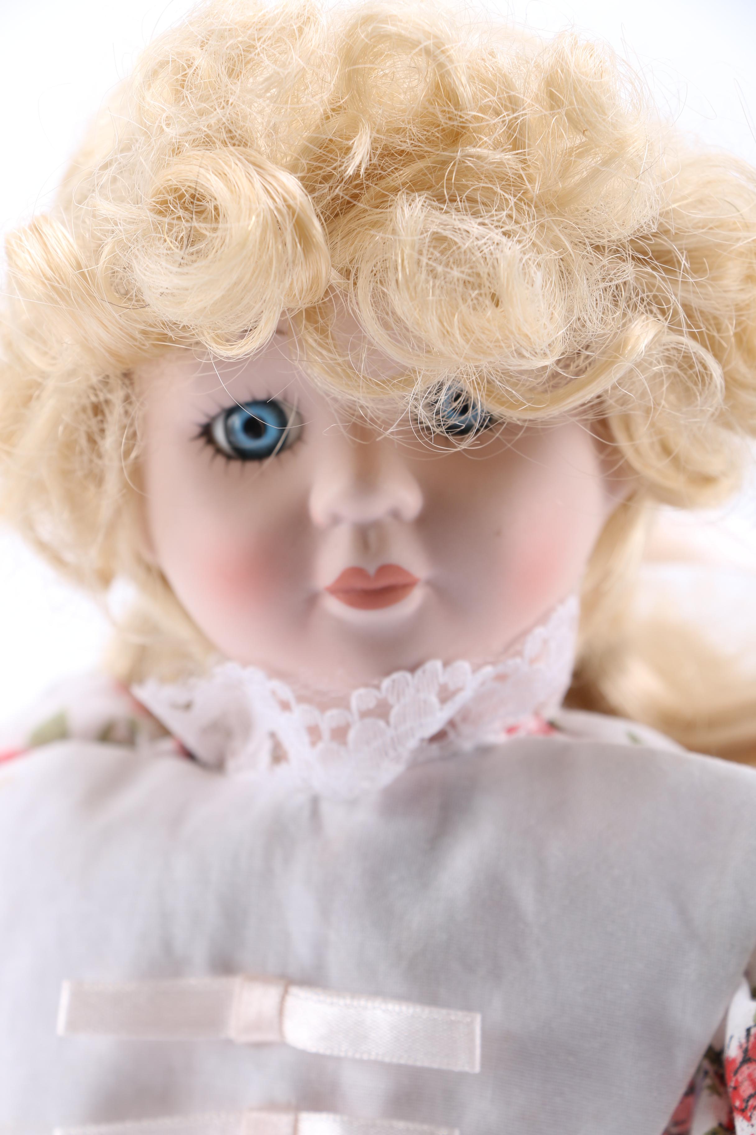 Collectible Dolls in Floral Outfits