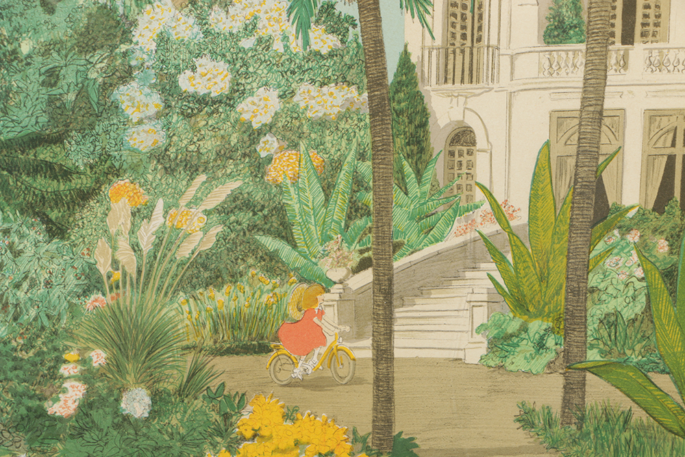 Limited Edition Lithograph on Paper Tropical Landscape