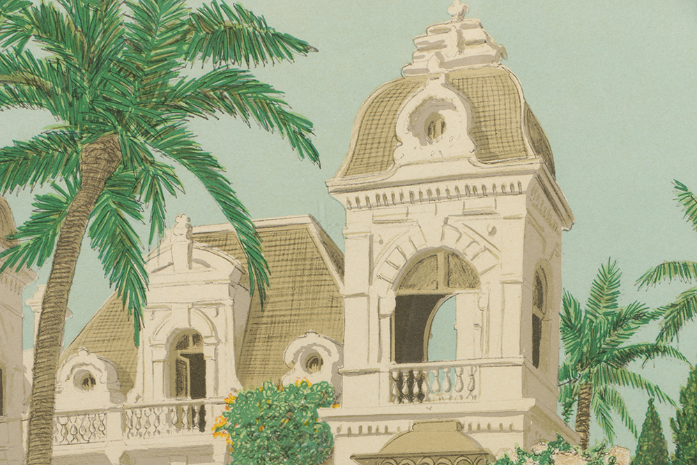 Limited Edition Lithograph on Paper Tropical Landscape