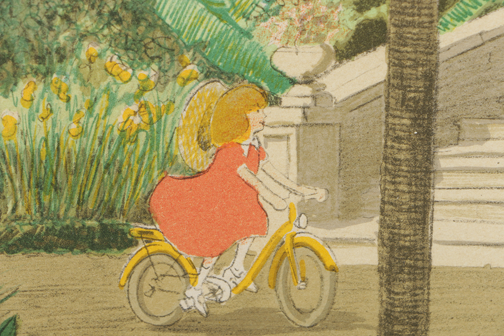 Limited Edition Lithograph on Paper Tropical Landscape