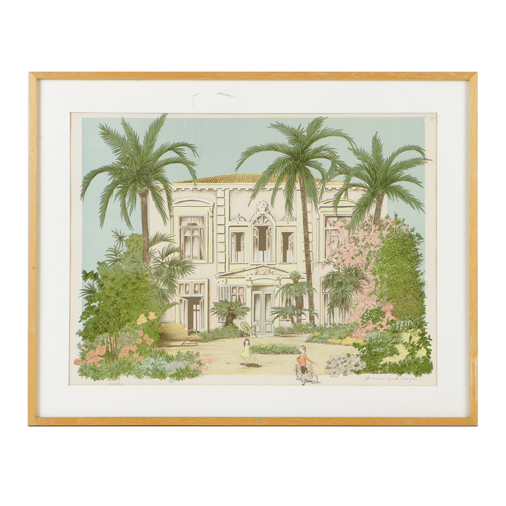 Limited Editing Lithograph on Paper of a Tropical Landscape