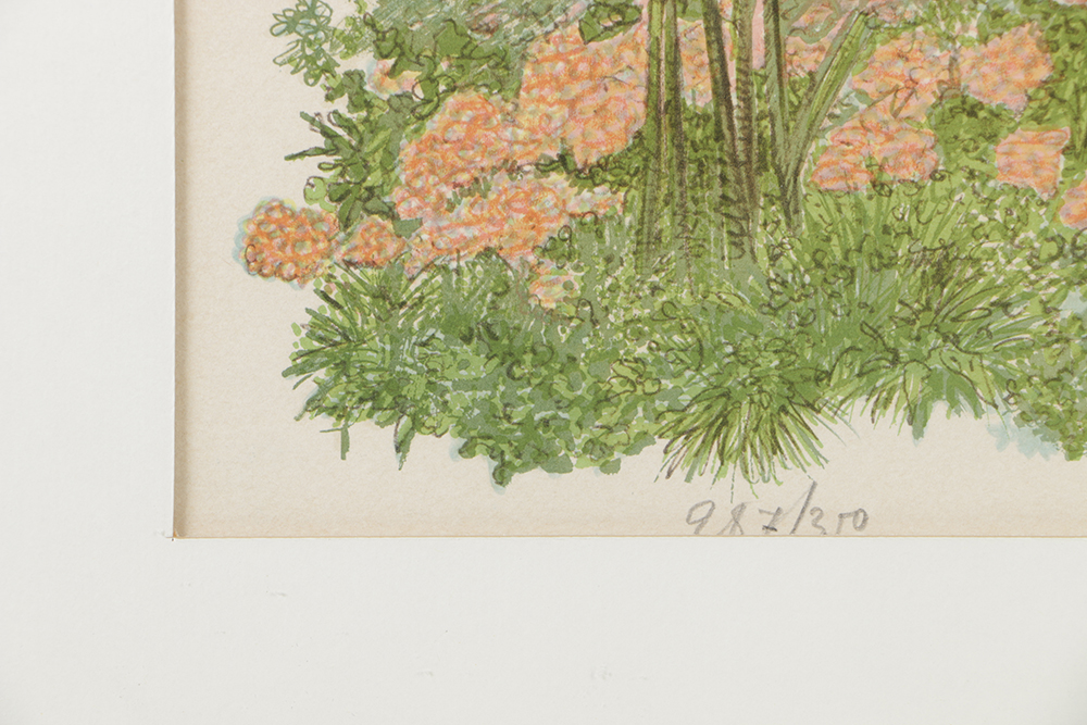 Limited Editing Lithograph on Paper of a Tropical Landscape