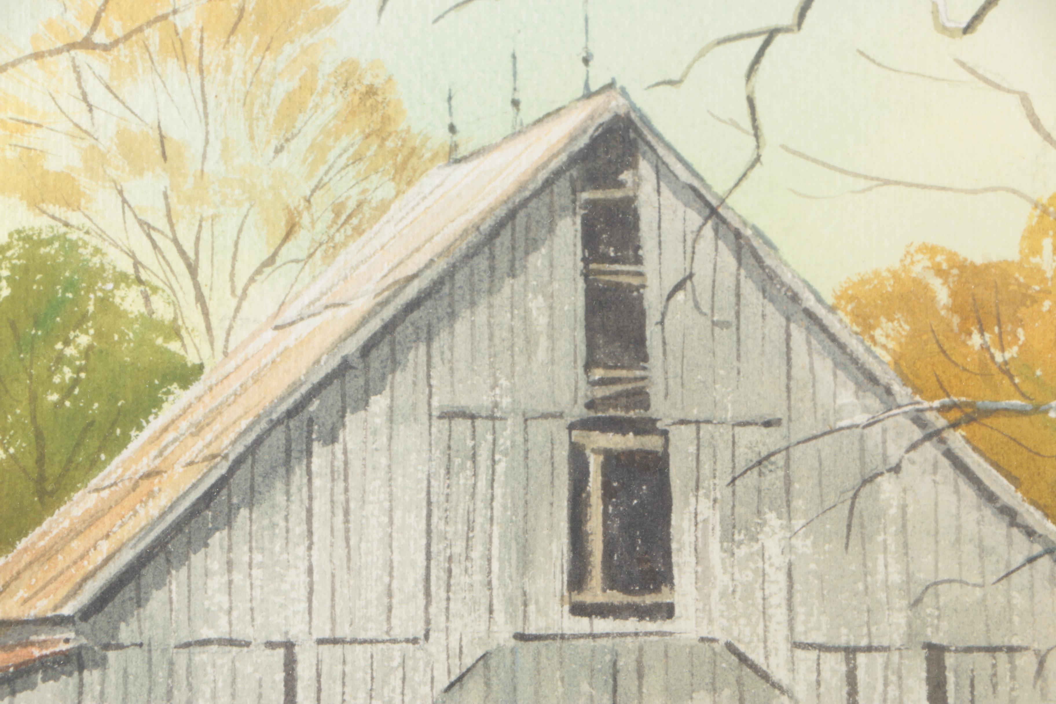 Kenneth J. Reeve Watercolor on Paper "Autumn Day"