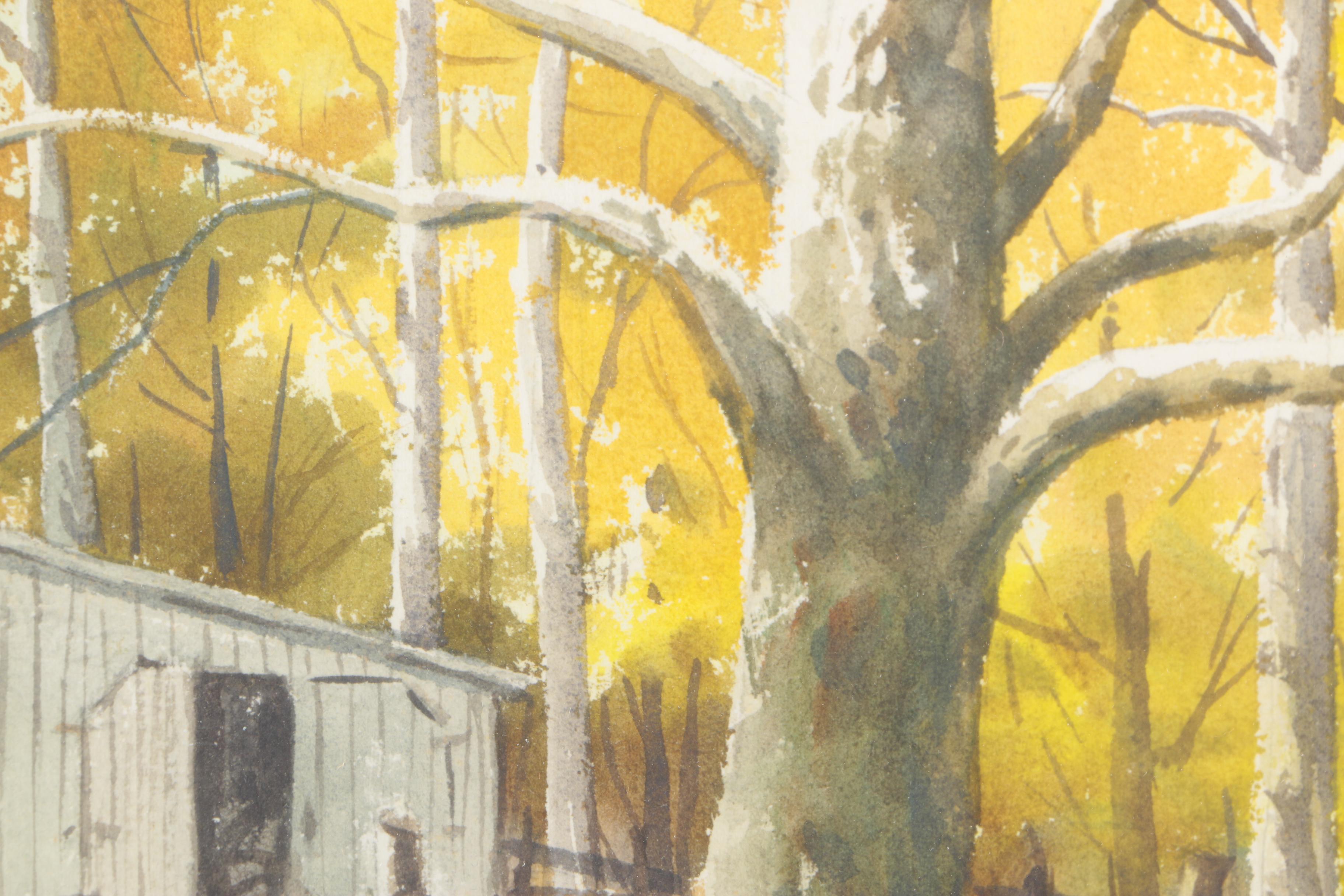 Kenneth J. Reeve Watercolor on Paper "Autumn Day"
