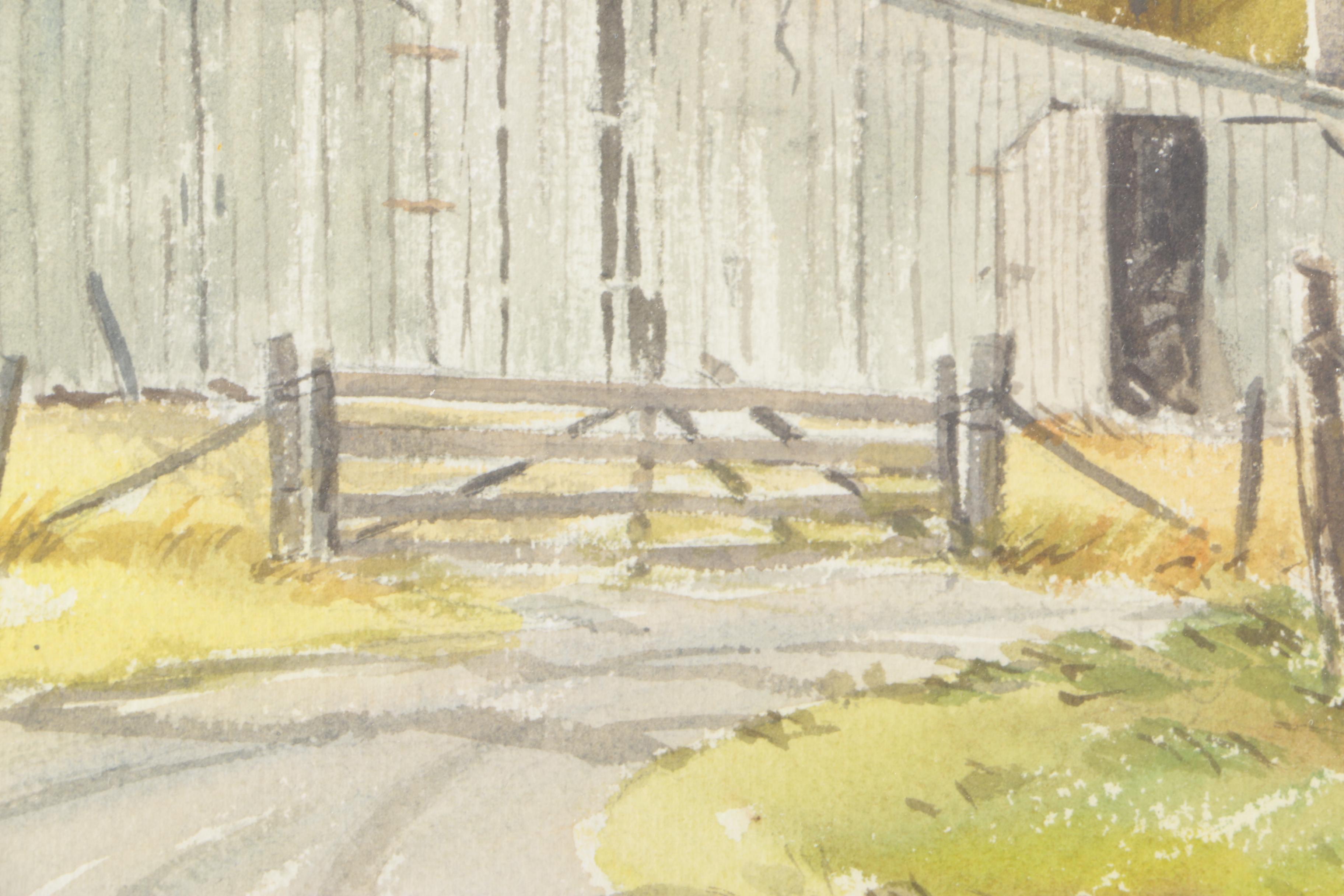 Kenneth J. Reeve Watercolor on Paper "Autumn Day"