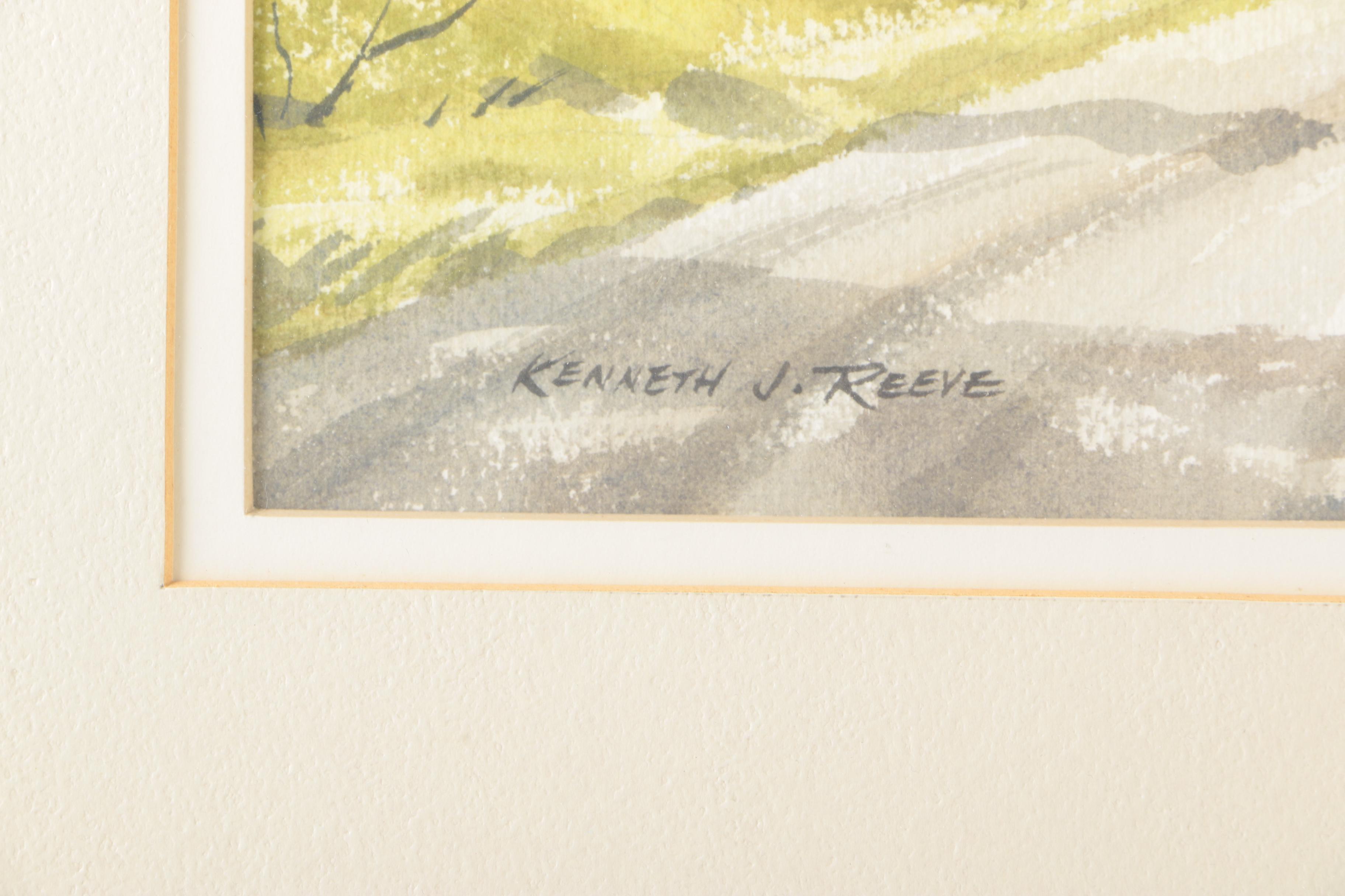 Kenneth J. Reeve Watercolor on Paper "Autumn Day"
