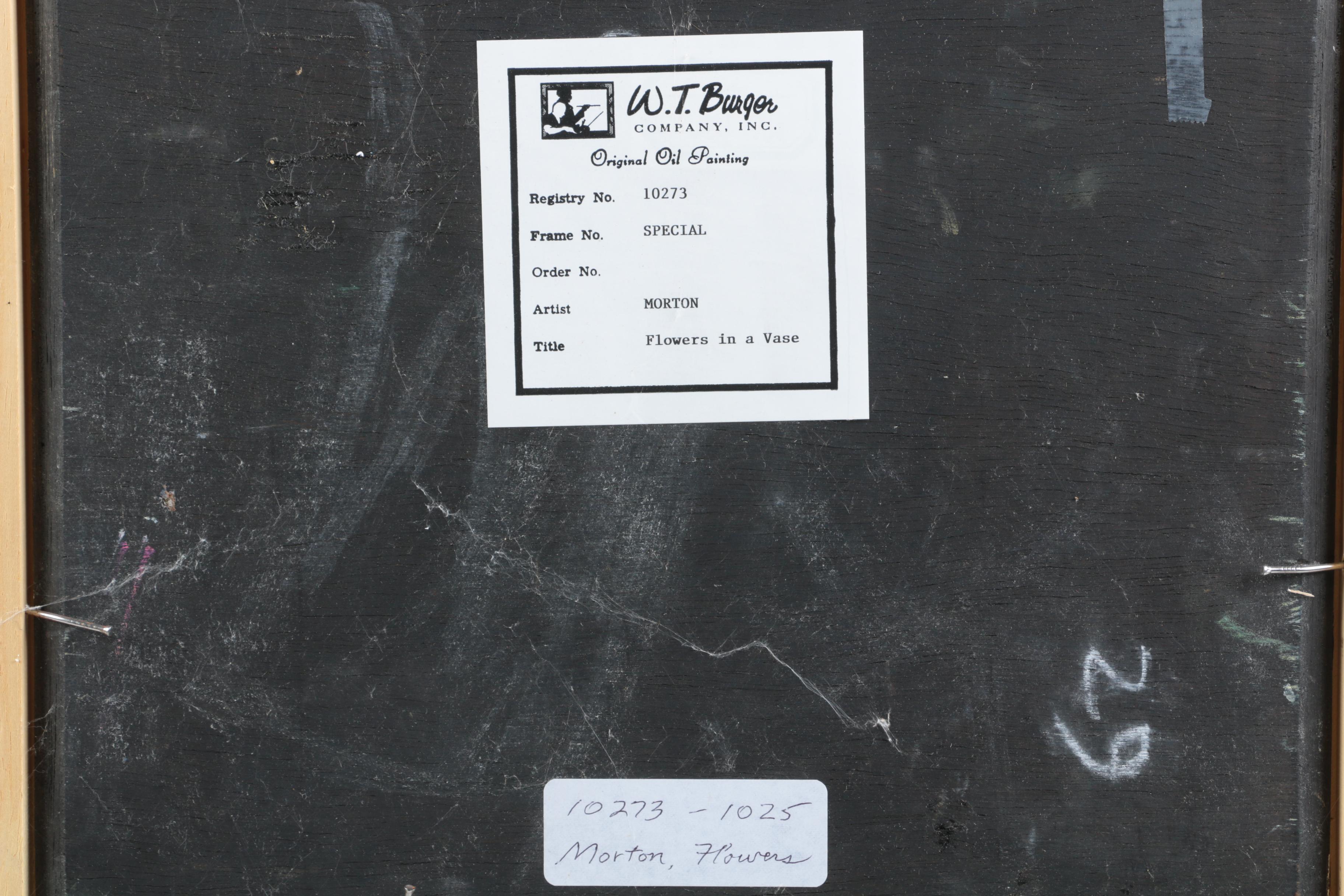 D. Morton Oil Painting on Wood Panel Floral Still Life