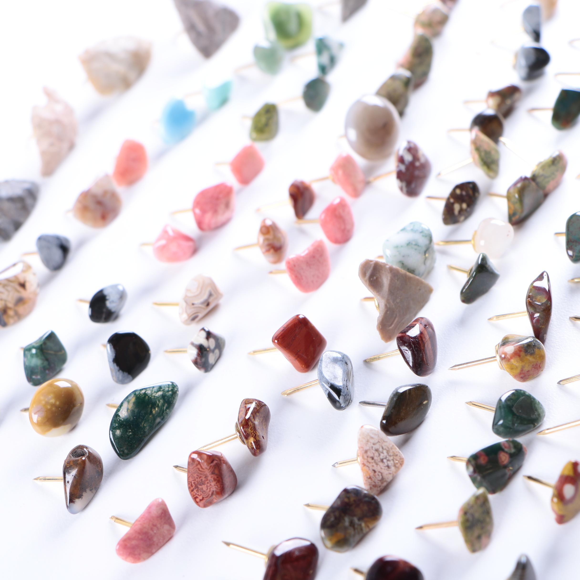 Assorted Stone Push Pins