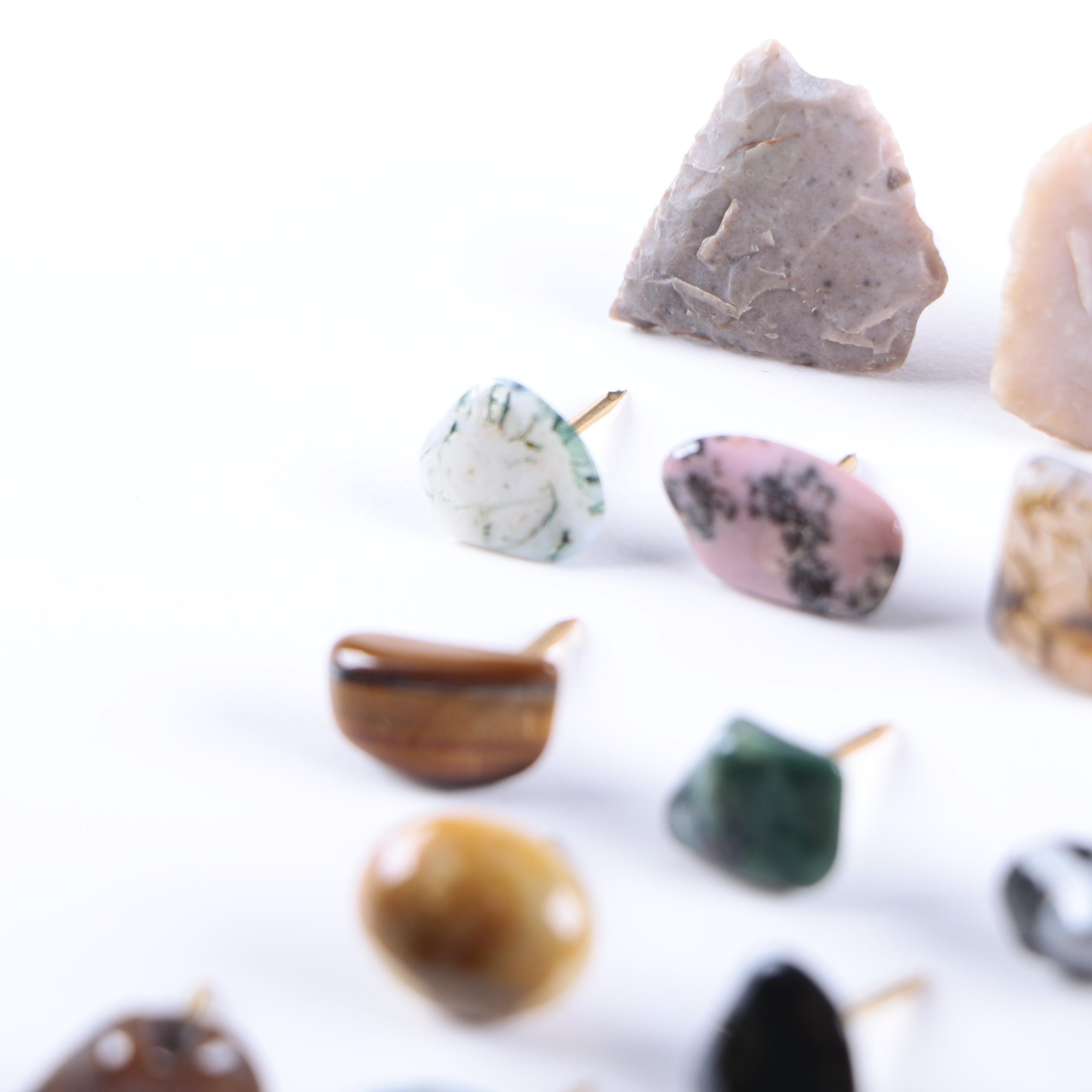 Assorted Stone Push Pins
