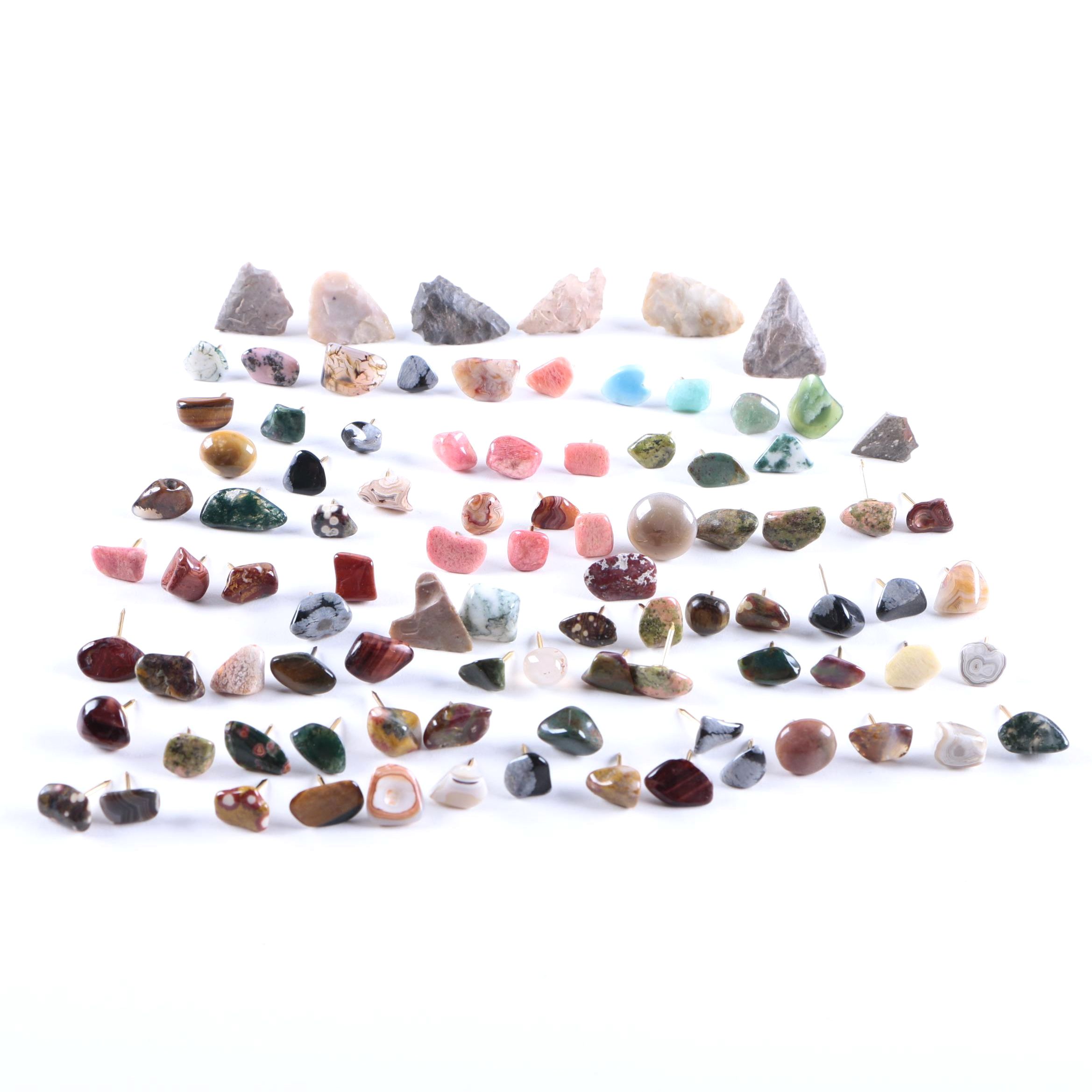 Assorted Stone Push Pins