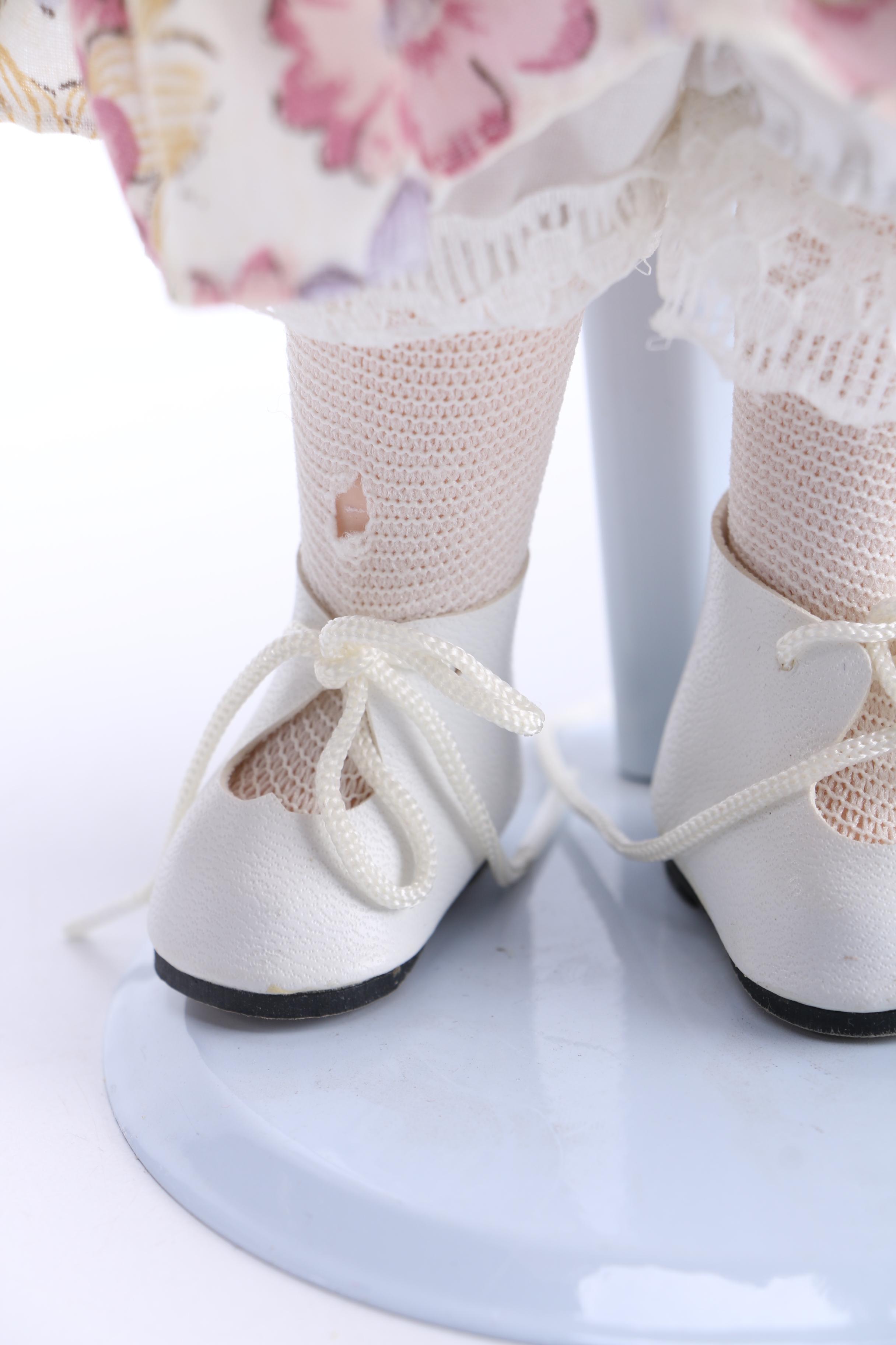 Floral Print Dressed Porcelain Dolls