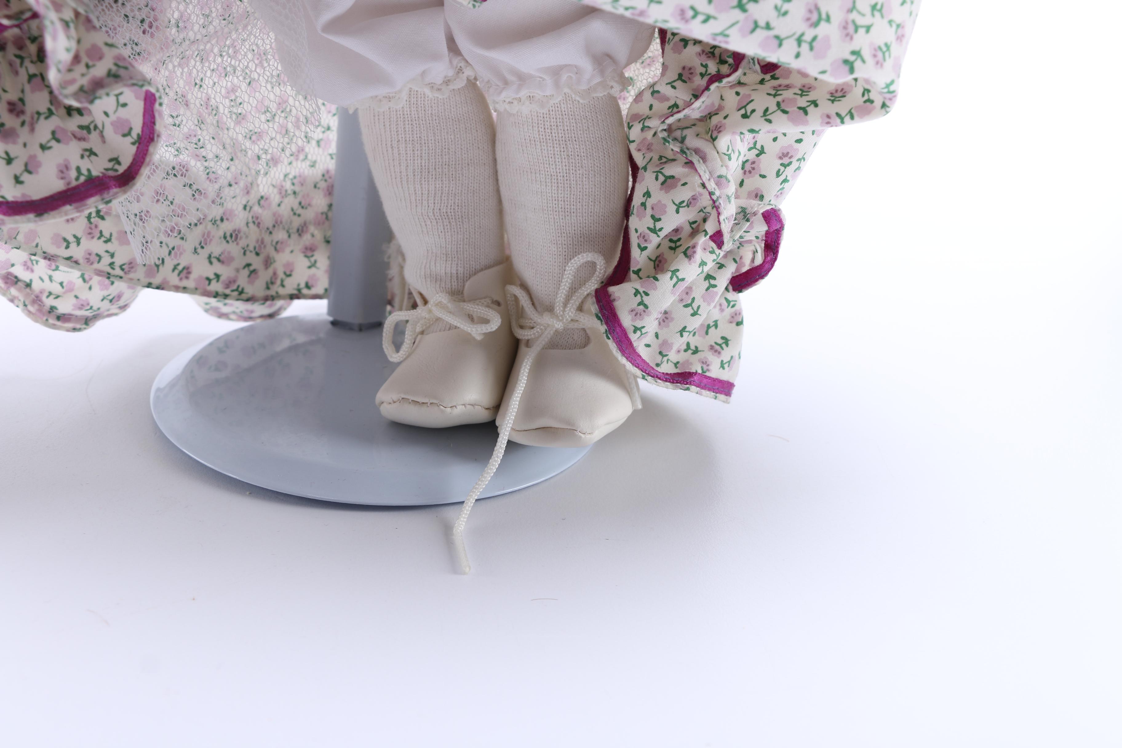 Floral Print Dressed Porcelain Dolls