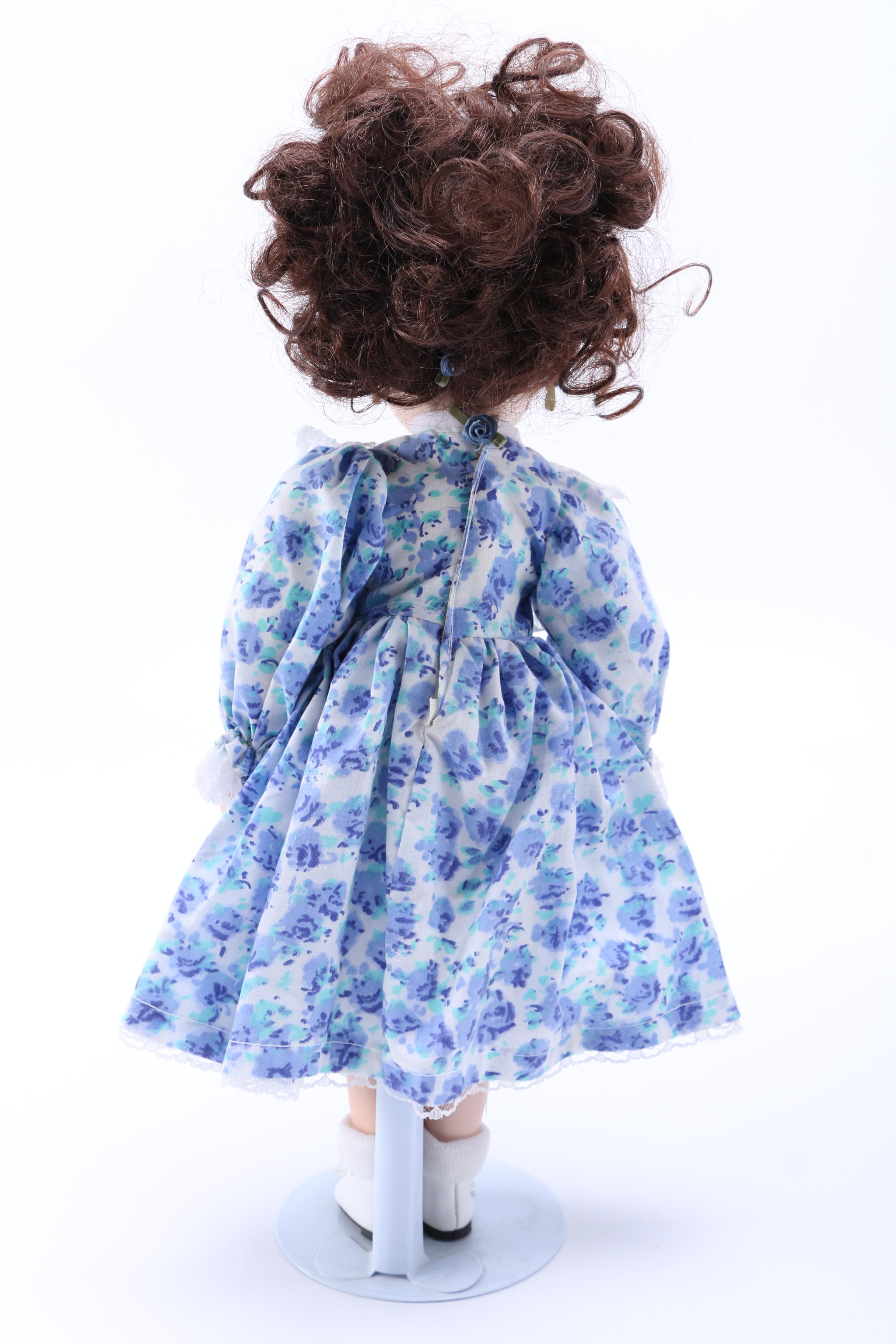 Floral Print Dressed Porcelain Dolls