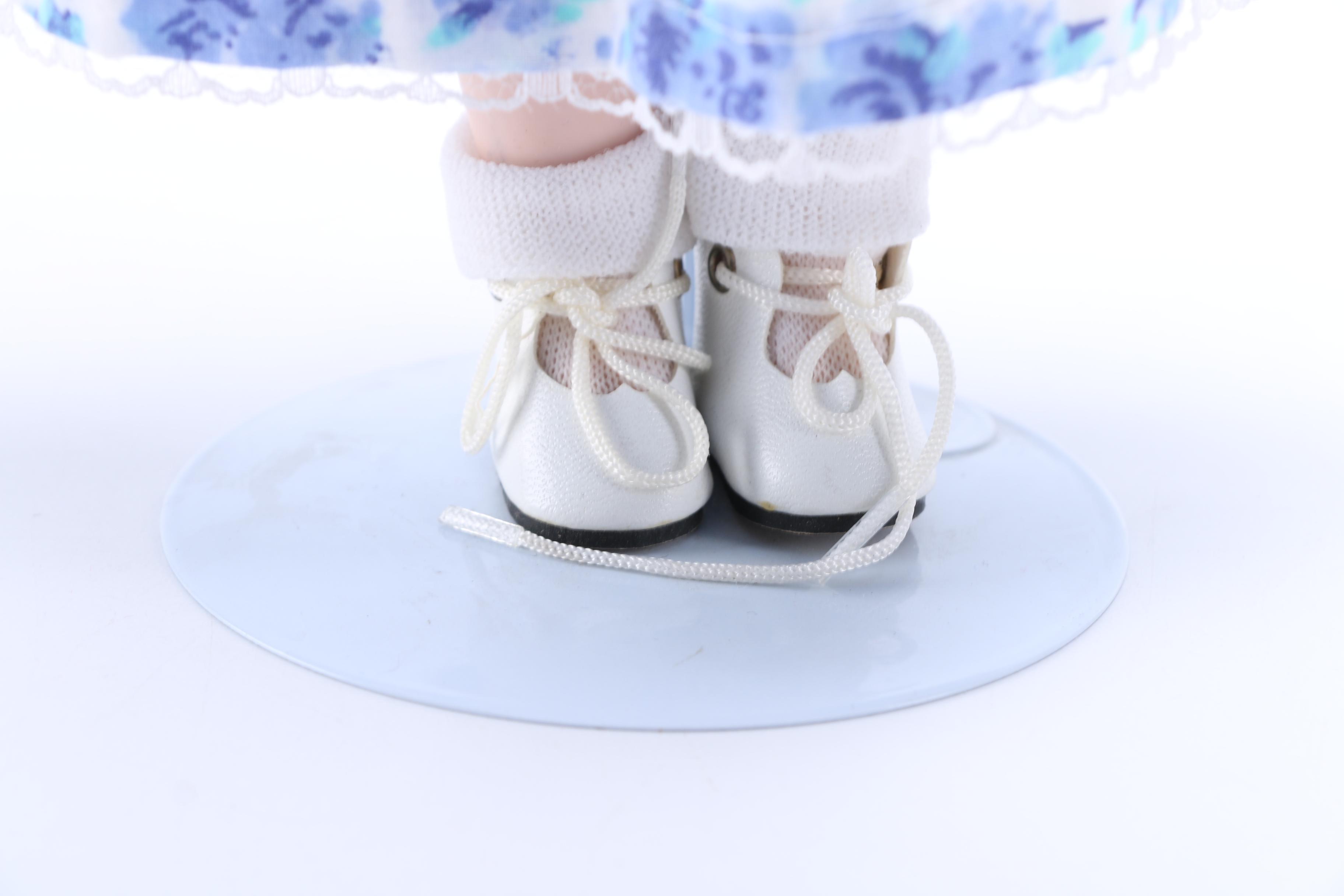 Floral Print Dressed Porcelain Dolls