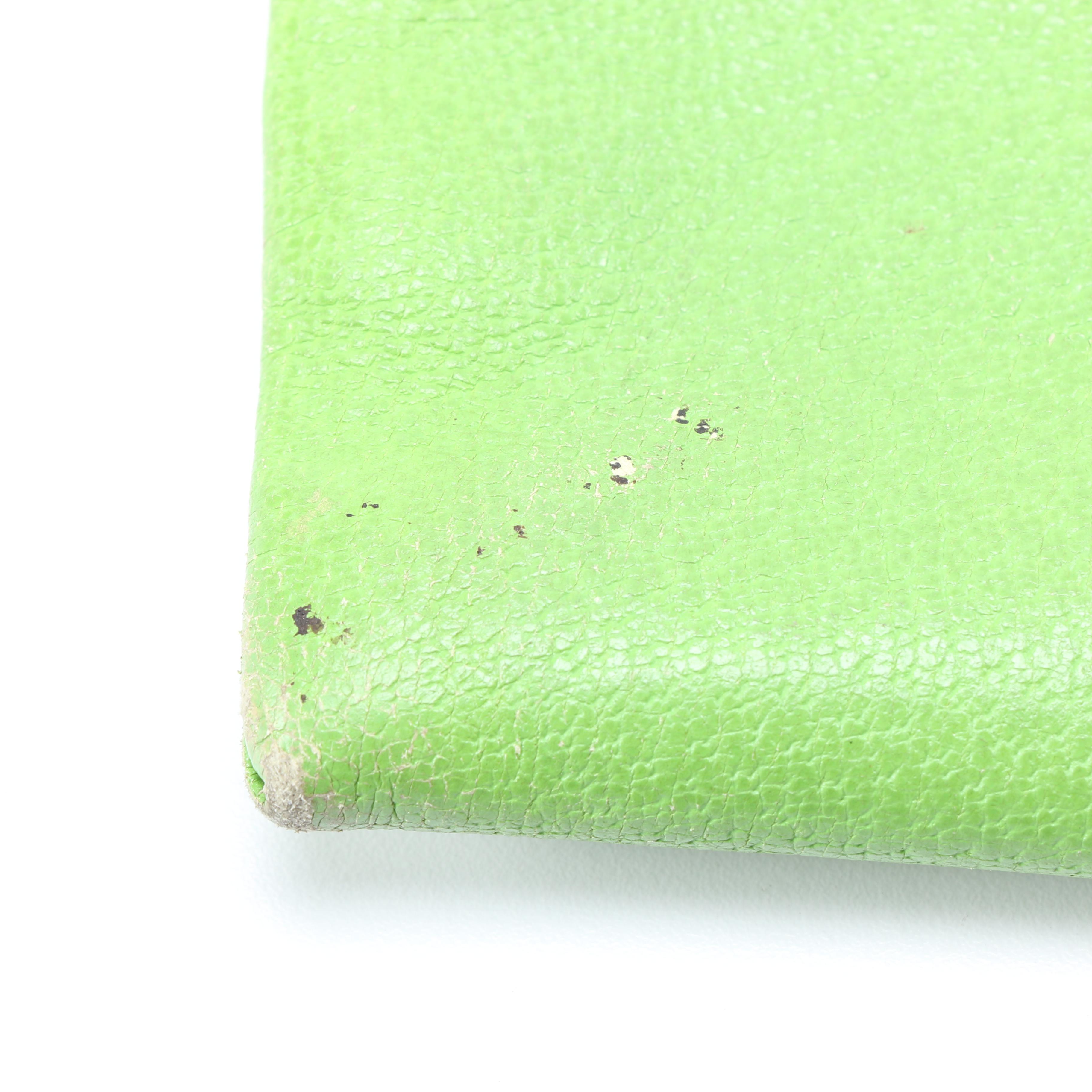 Prada Canvas and Green Leather Tote