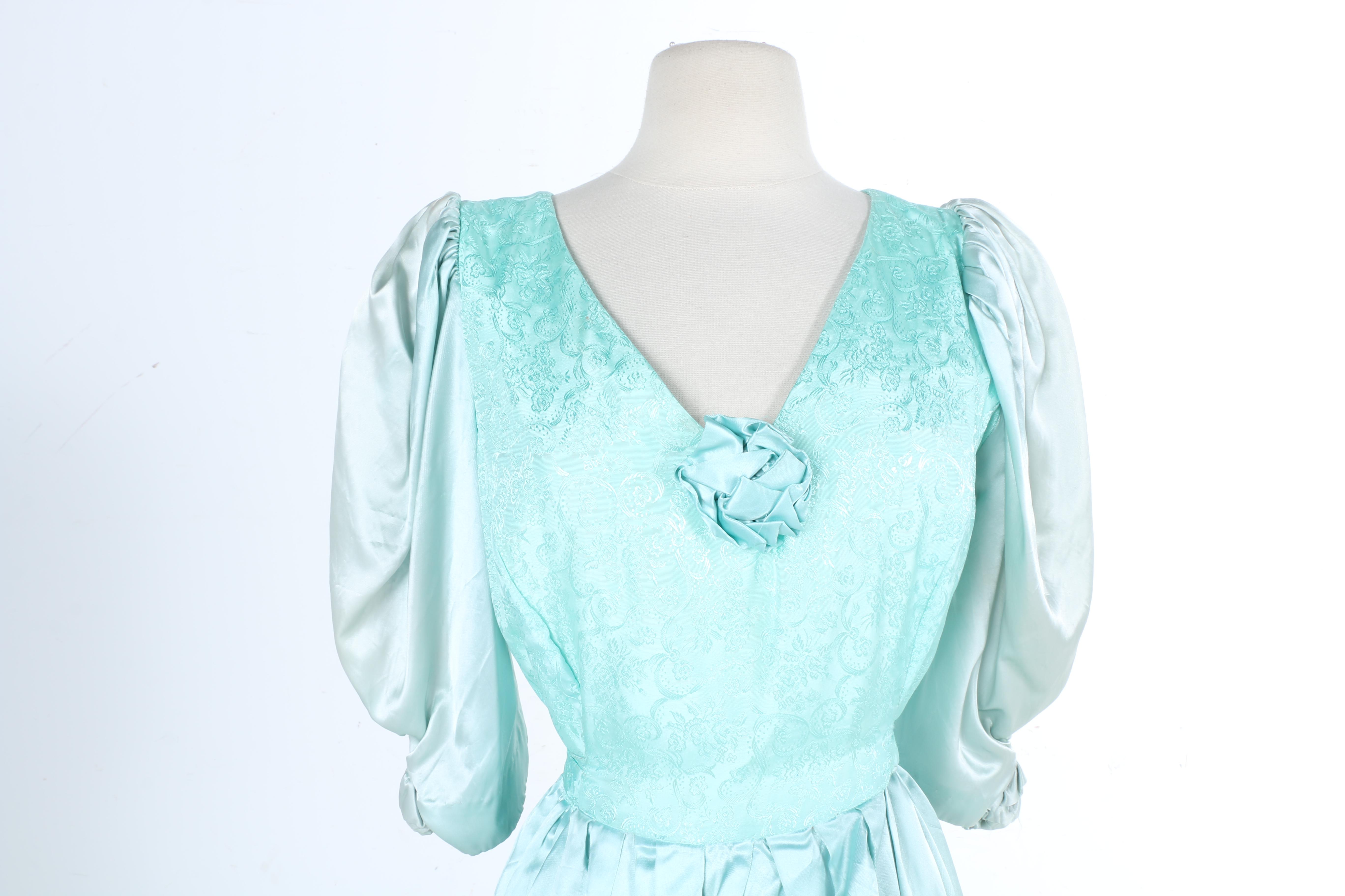 Circa 1980s Blue Floral Dress