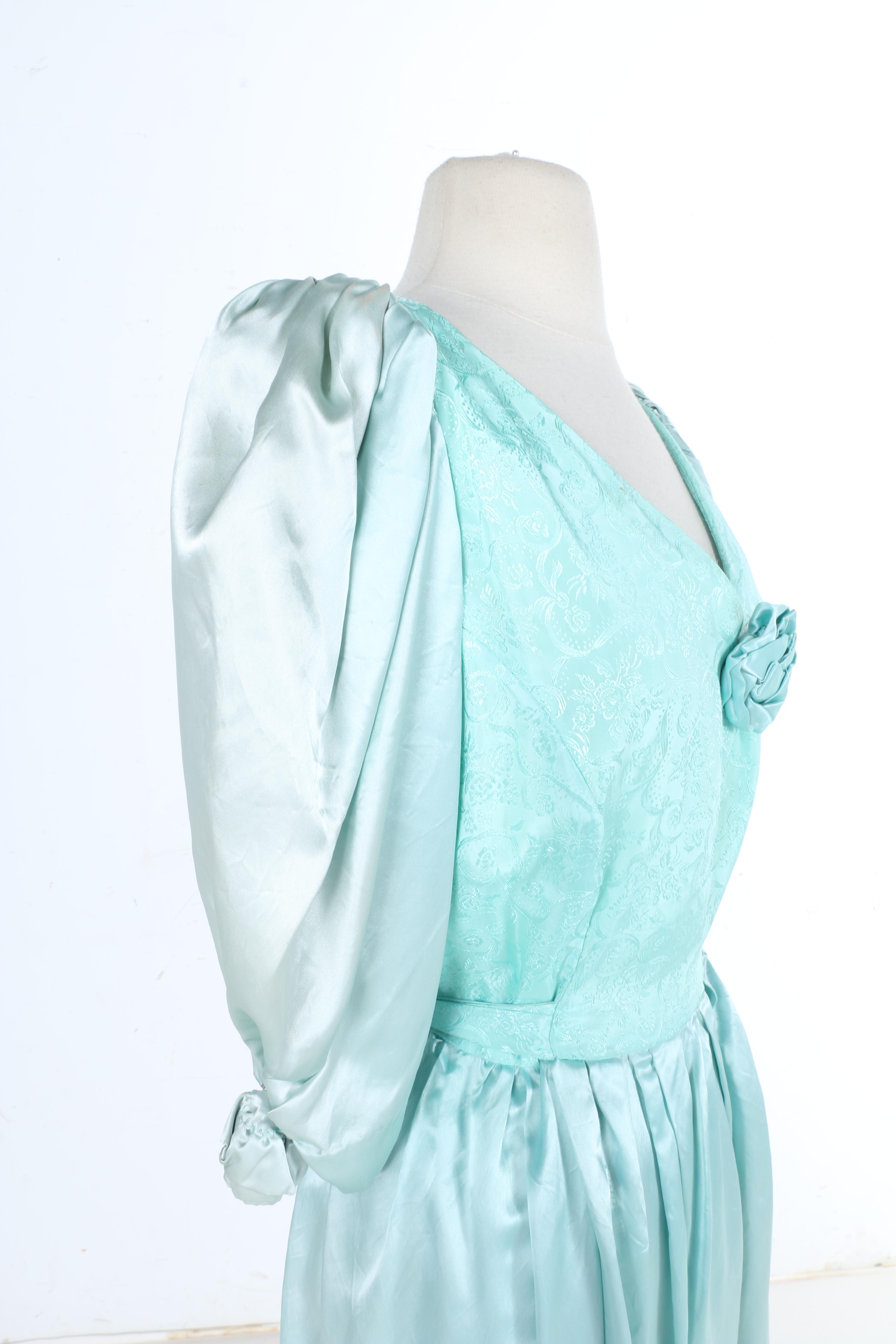 Circa 1980s Blue Floral Dress