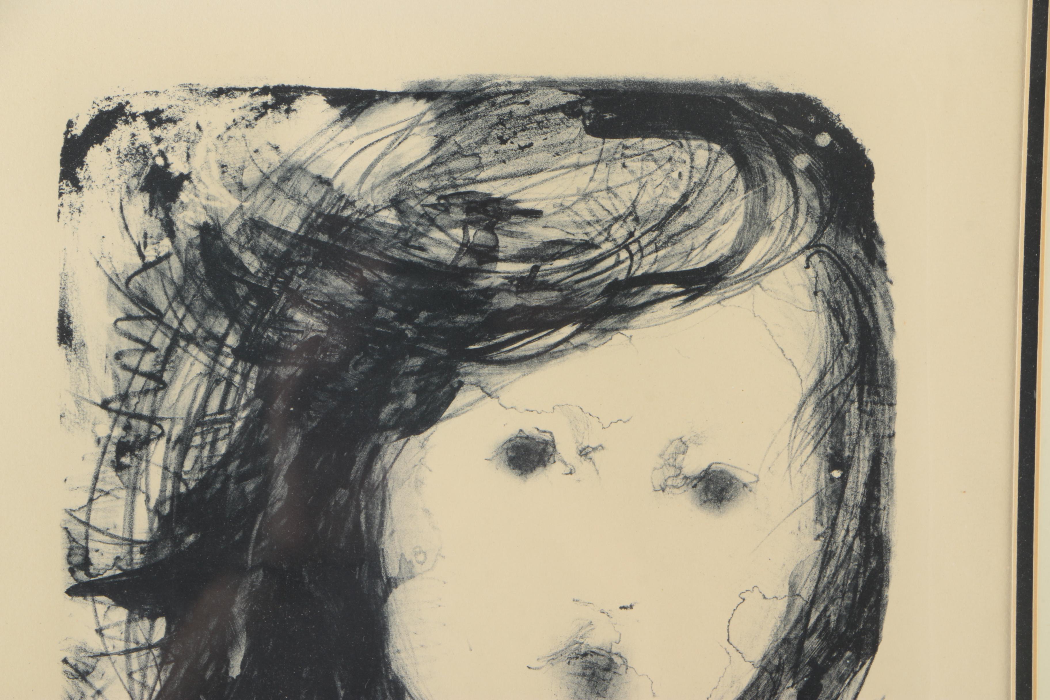 Claudine Paluzzi-Kelsey 1962 Limited Edition Lithograph "Child Study"