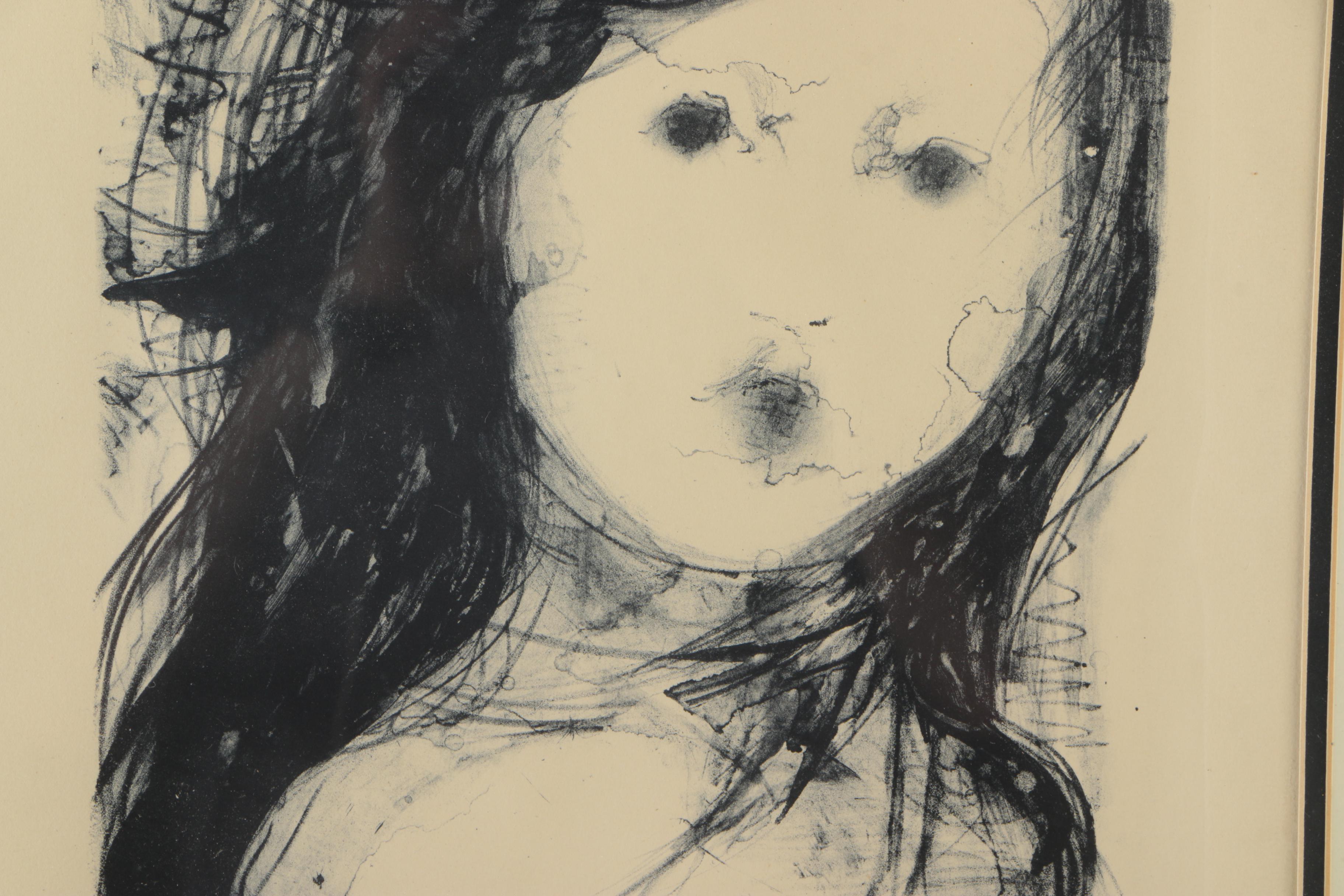 Claudine Paluzzi-Kelsey 1962 Limited Edition Lithograph "Child Study"