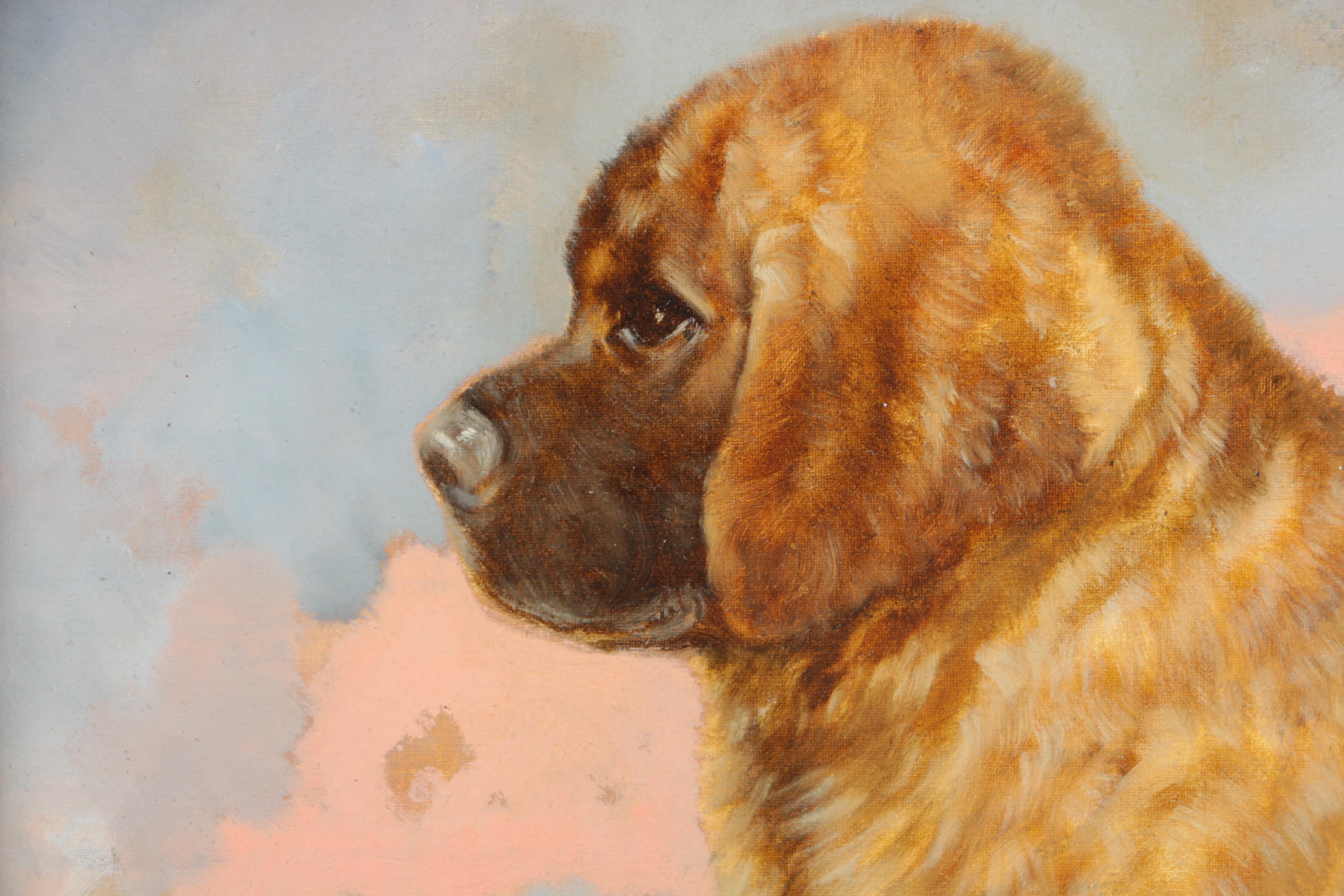 Otto Hinteregger Oil Painting on Canvas "Puppy"