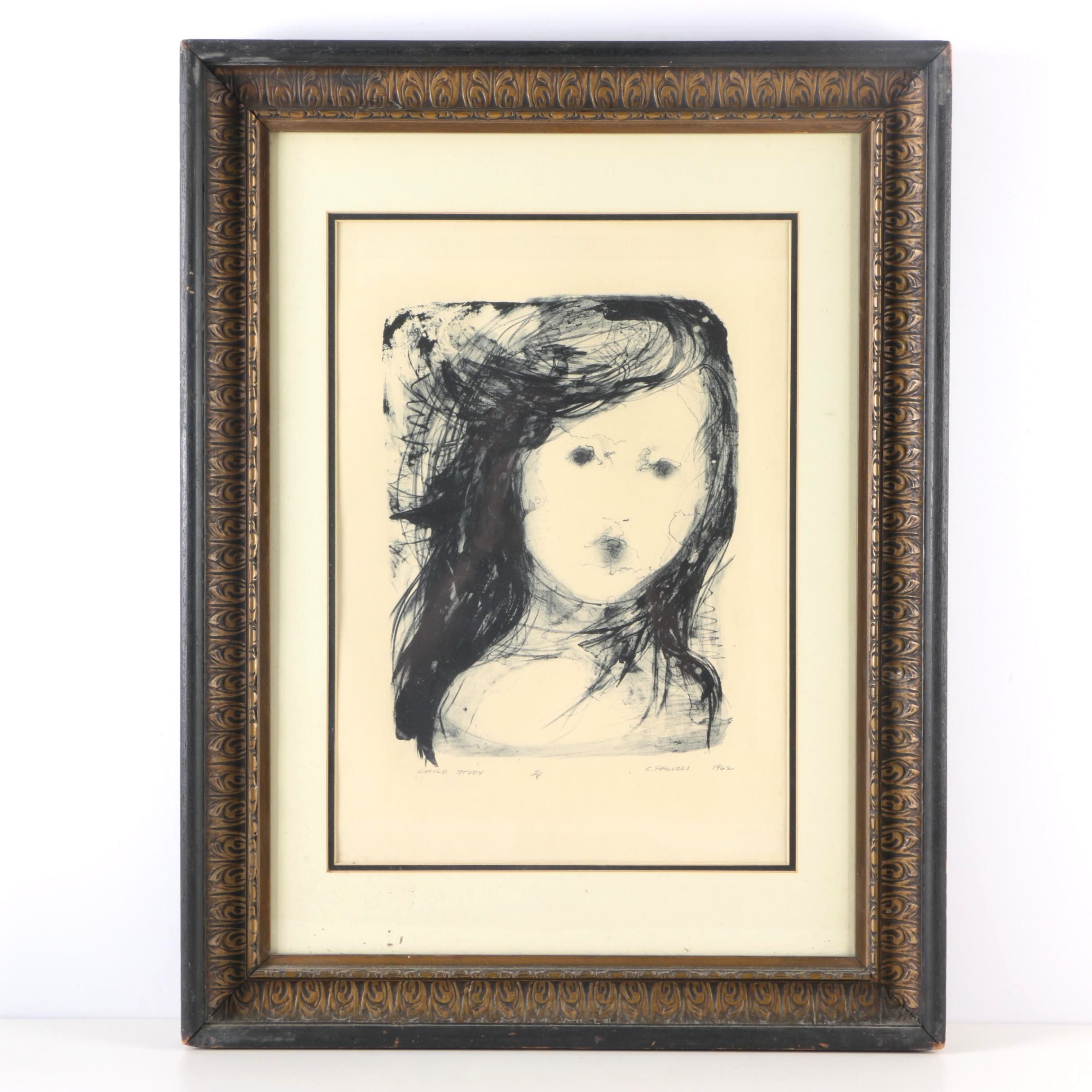 Claudine Paluzzi-Kelsey 1962 Limited Edition Lithograph "Child Study"