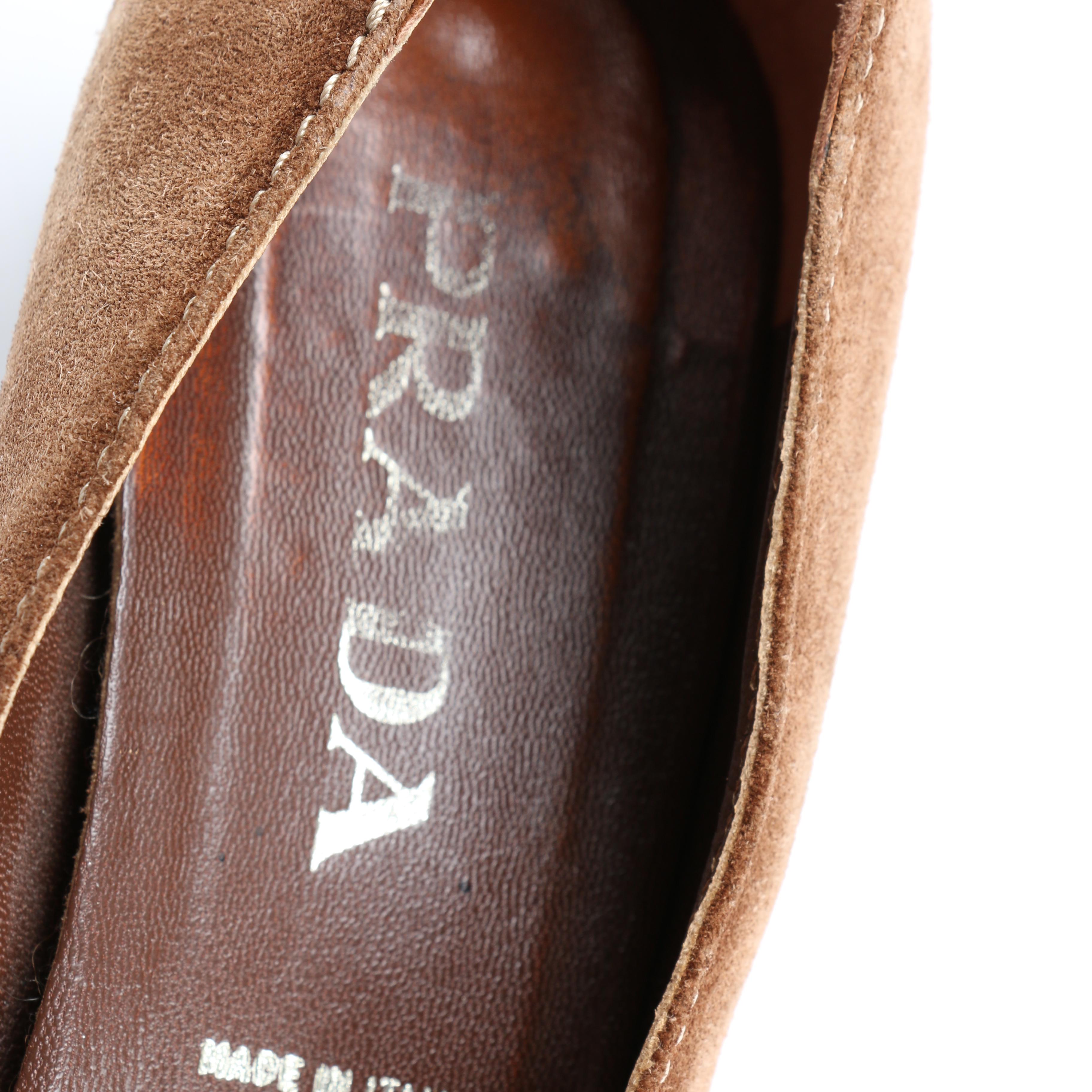 Prada Brown Suede Heels