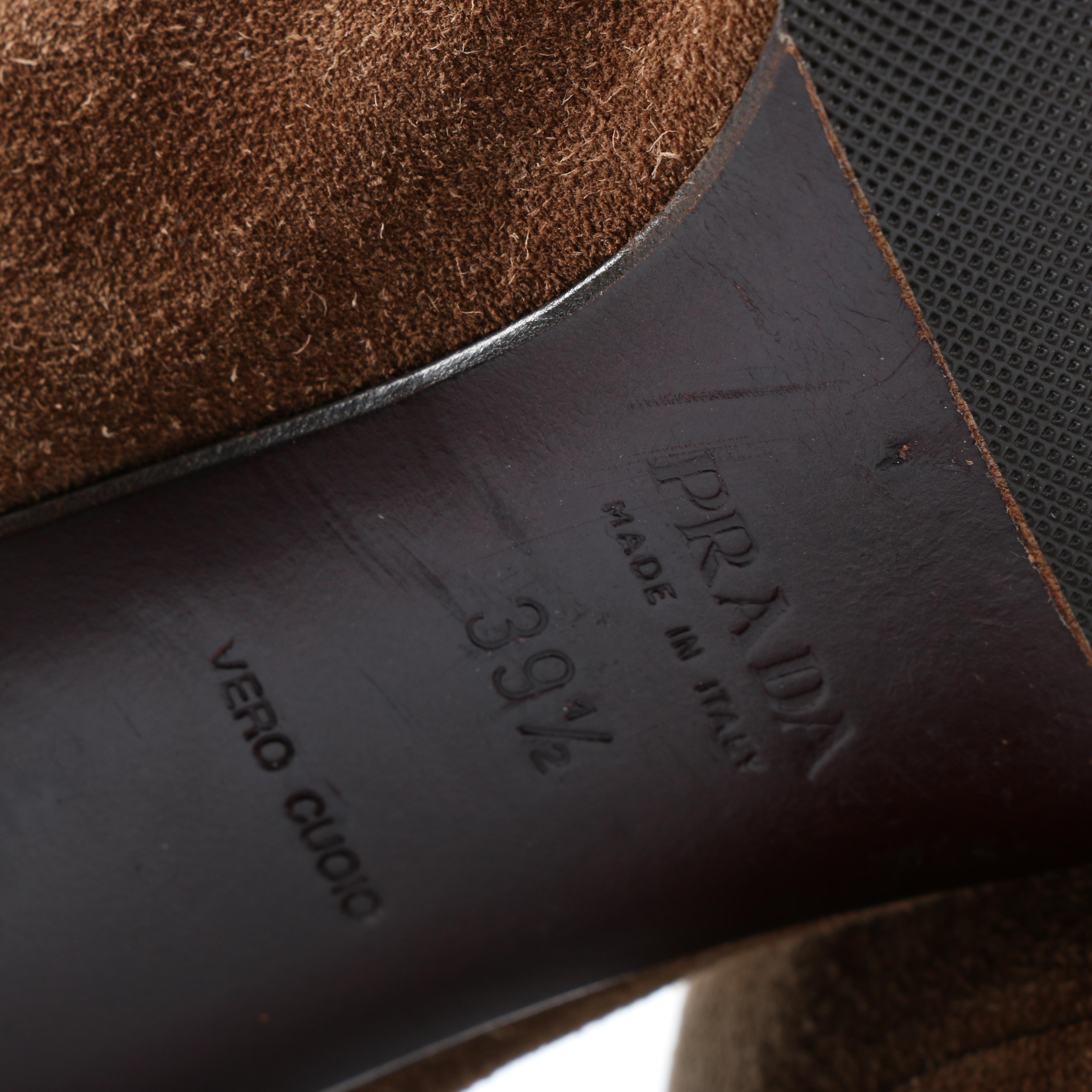 Prada Brown Suede Heels