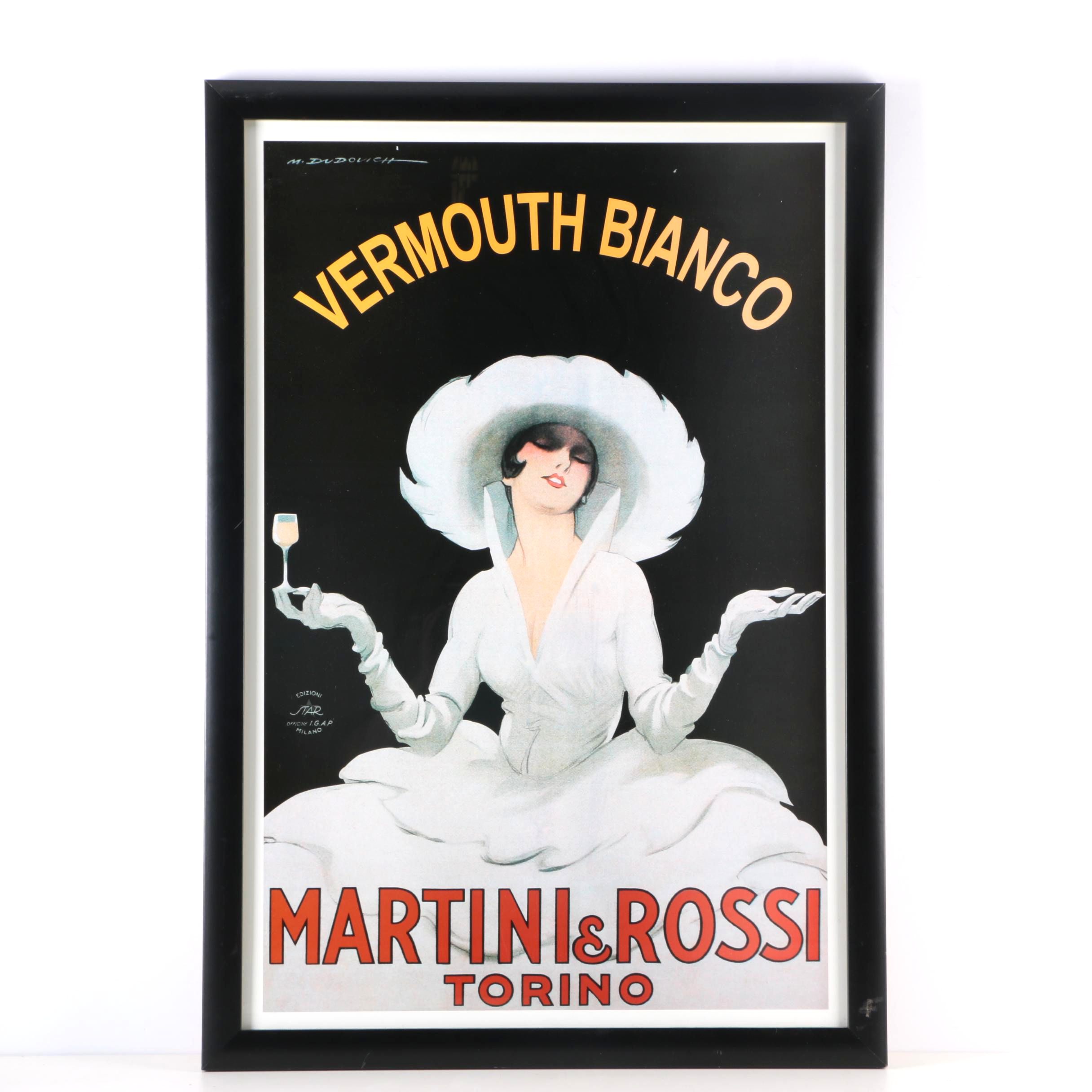 M. Dudovich Martini and Rossi Torino Poster
