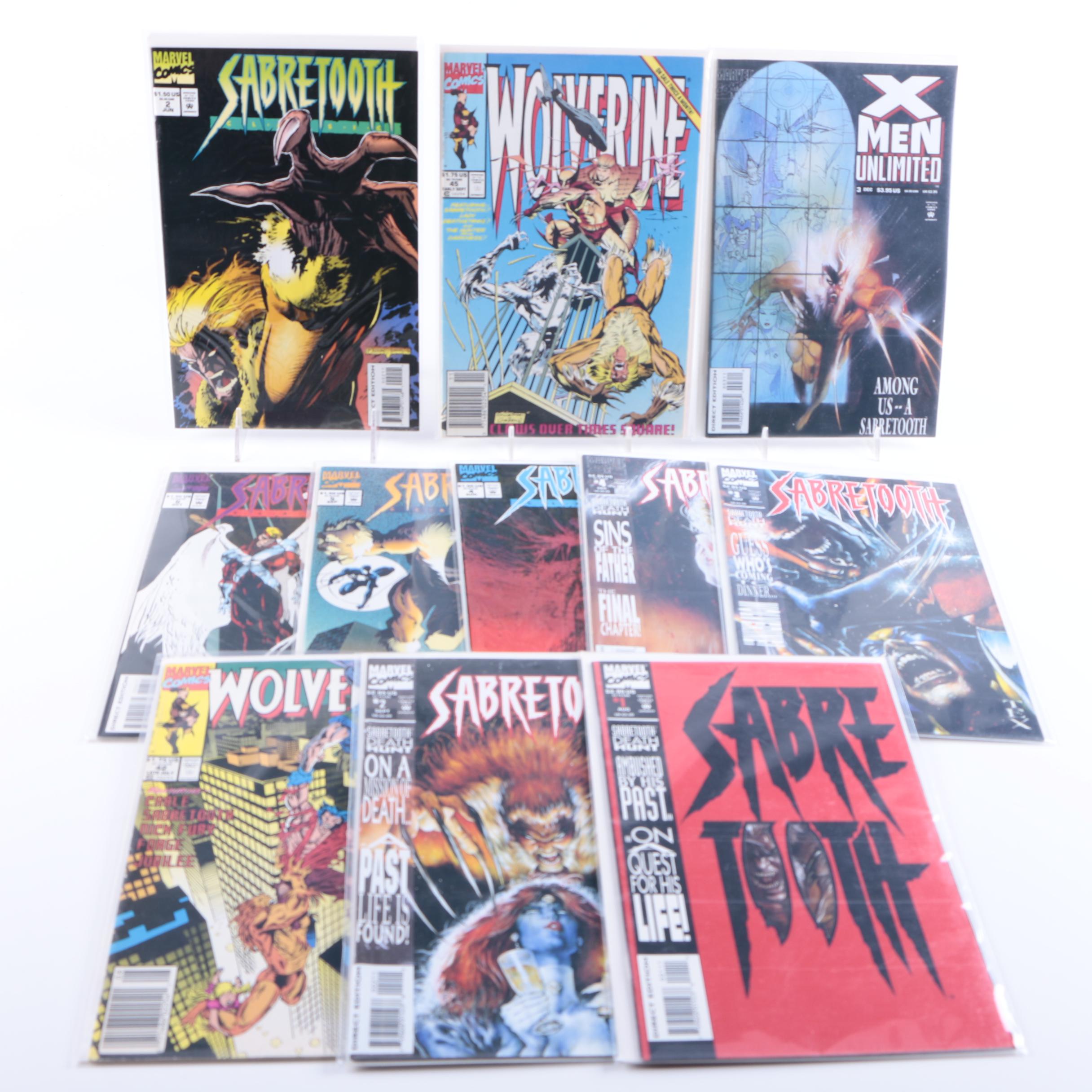 Assorted Comics Featuring "Sabretooth"