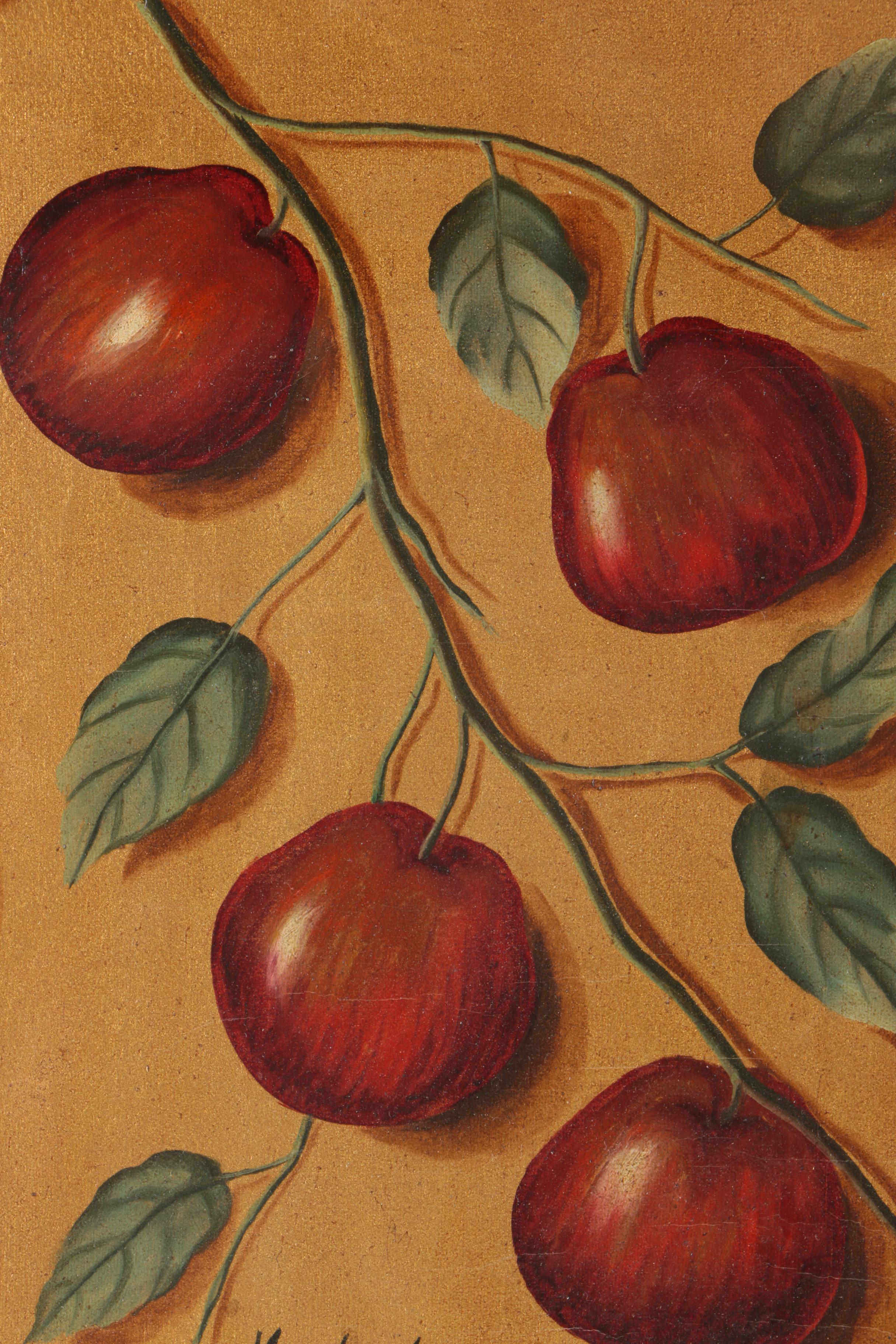 Marchand Tromp L'oeil Oil on Canvas "Fruit"