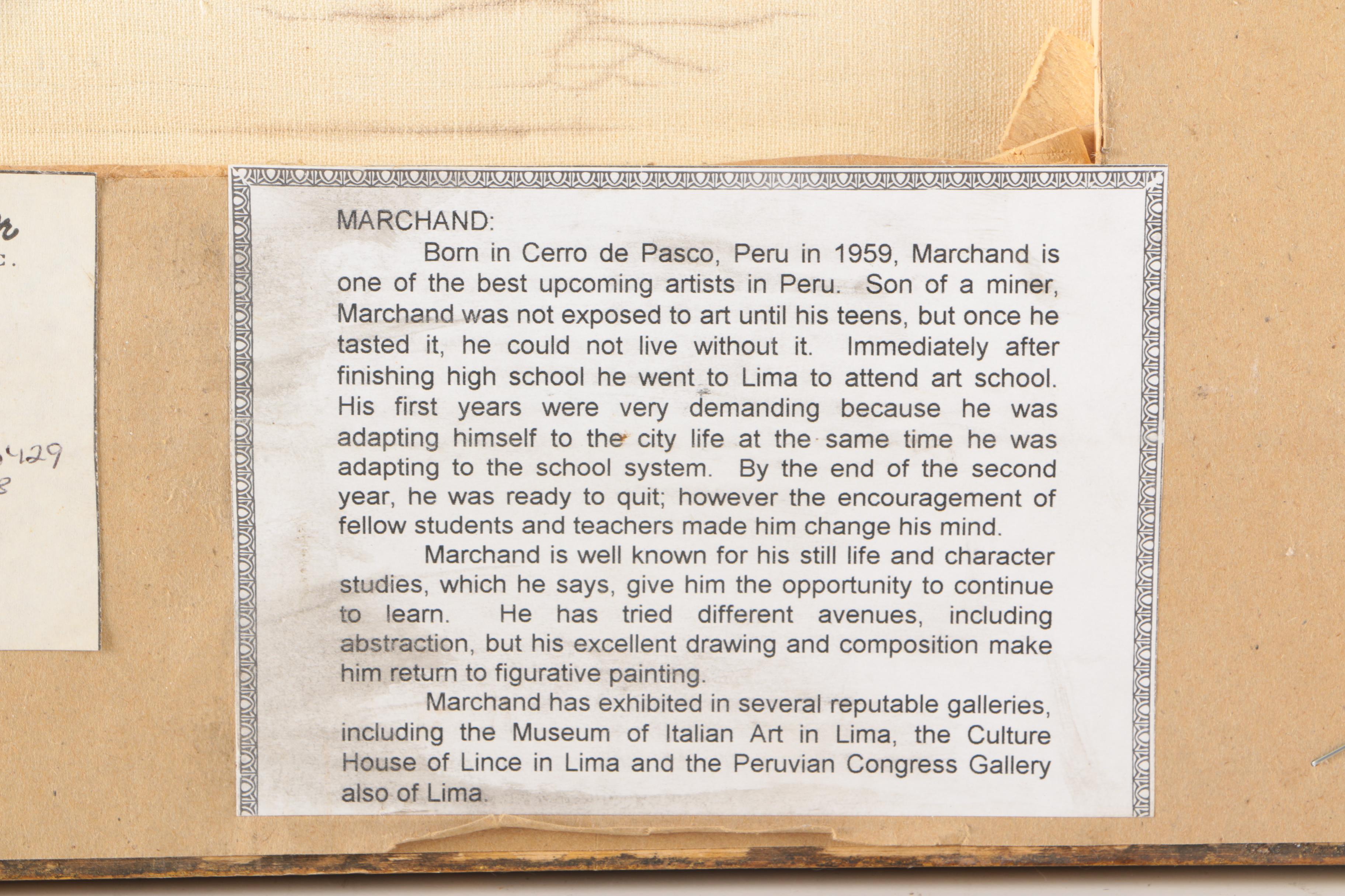 Marchand Tromp L'oeil Oil on Canvas "Fruit"