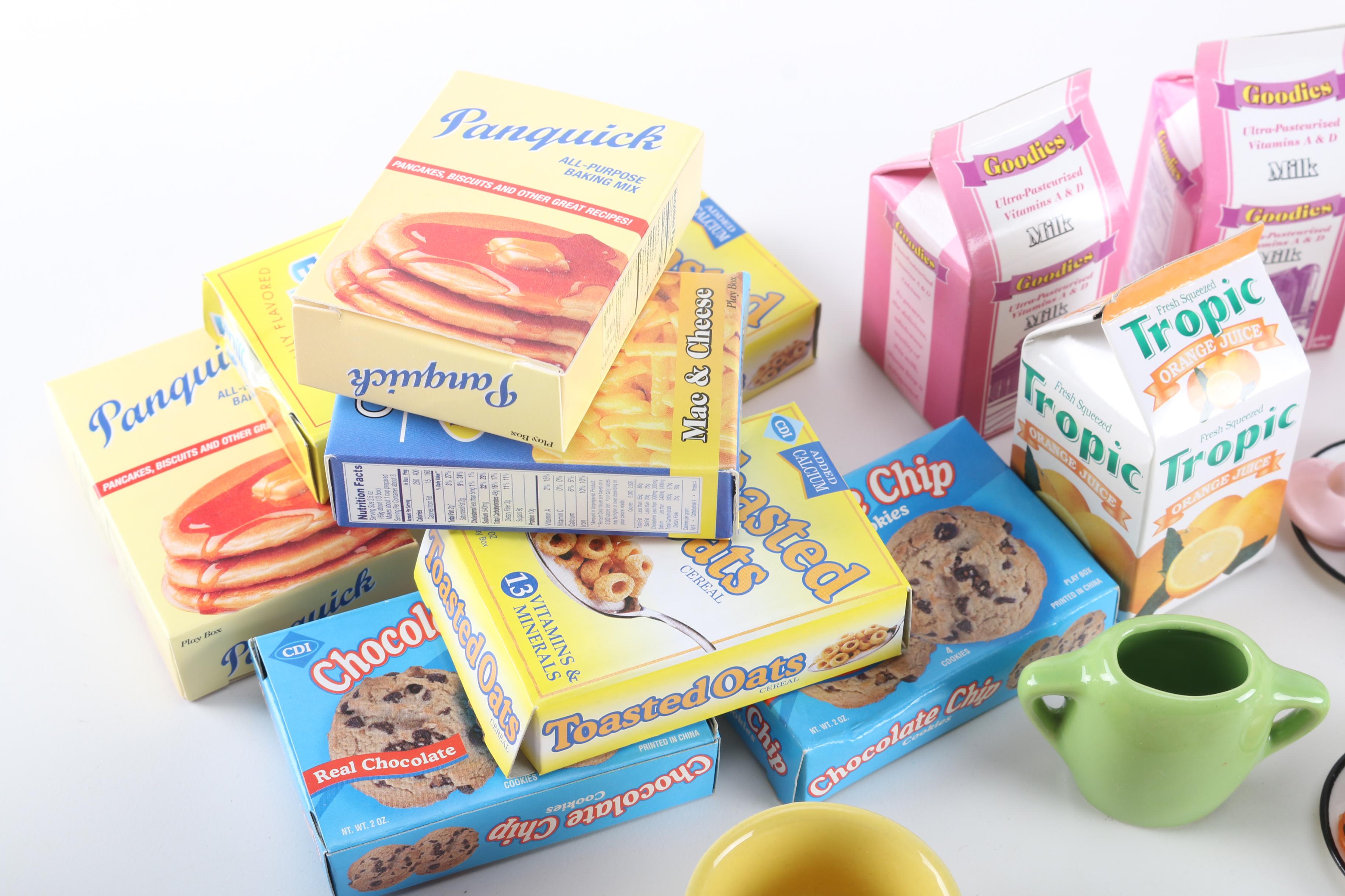 Toy Kitchen Accessories and Ceramic Dishes