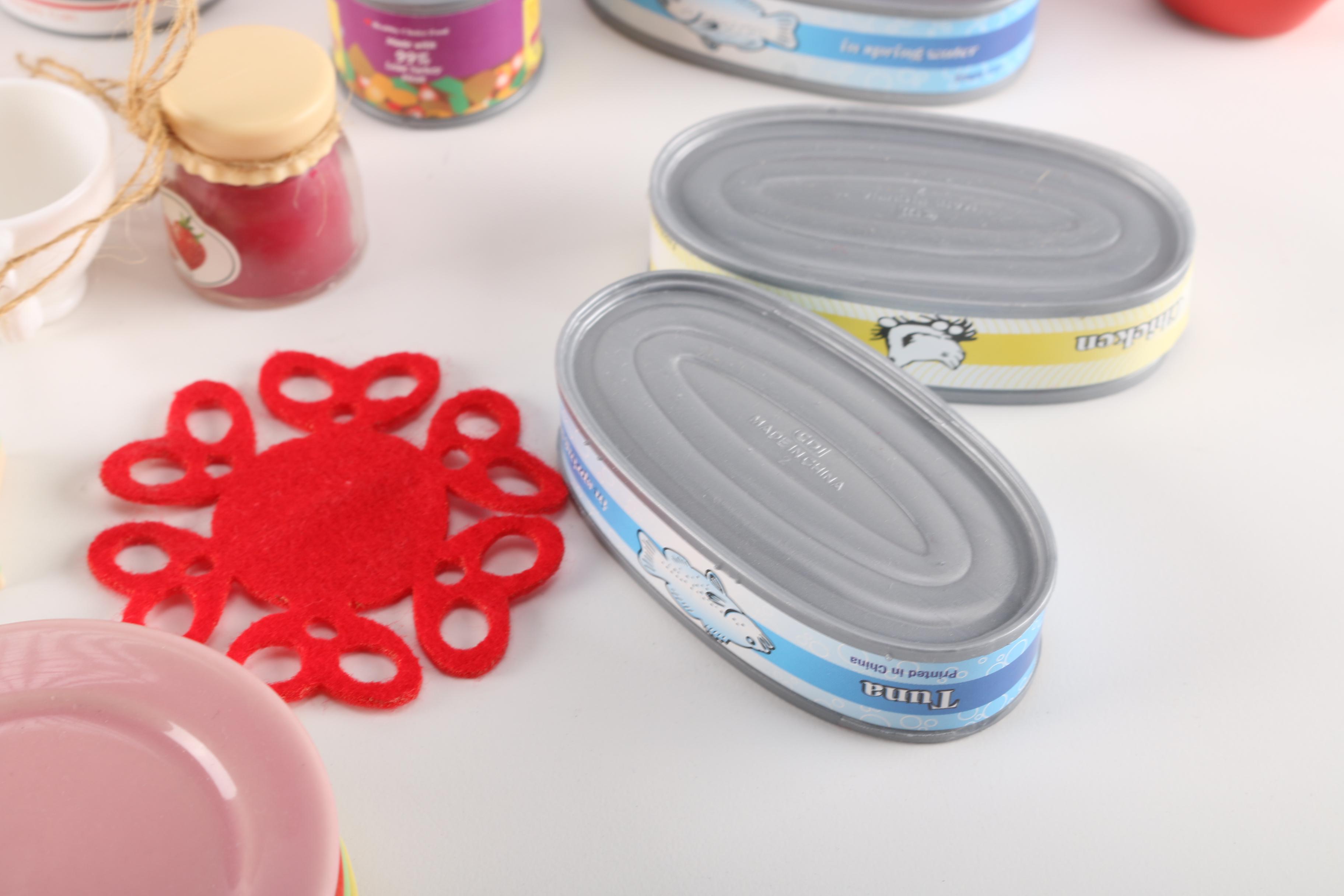 Toy Kitchen Accessories and Ceramic Dishes