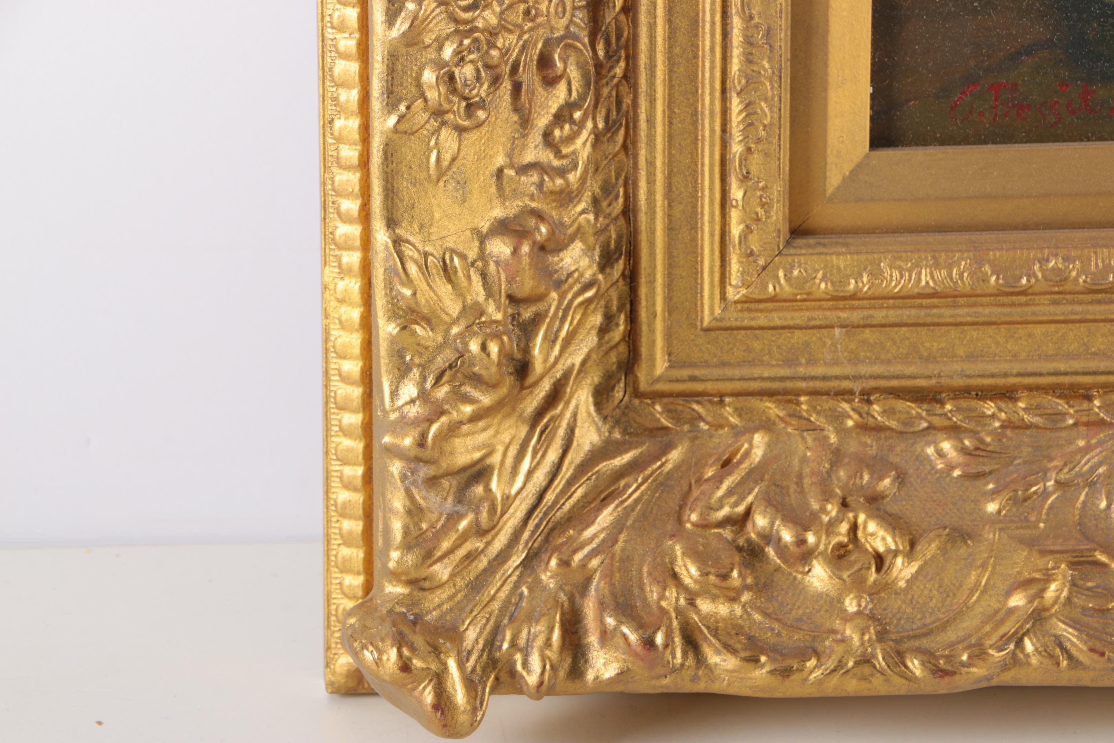 C. Pressit Oil Painting on Panel "Kittens"