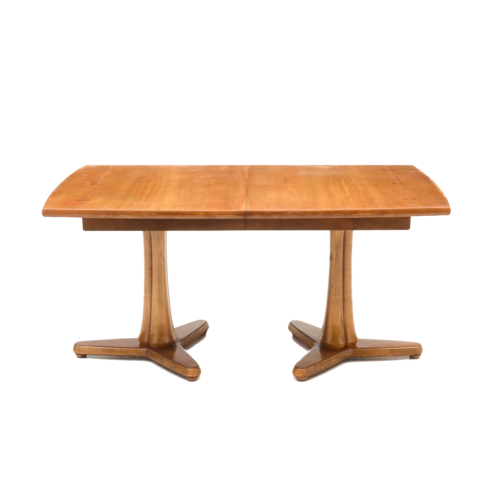 Mid Century Double Pedestal Dining Table