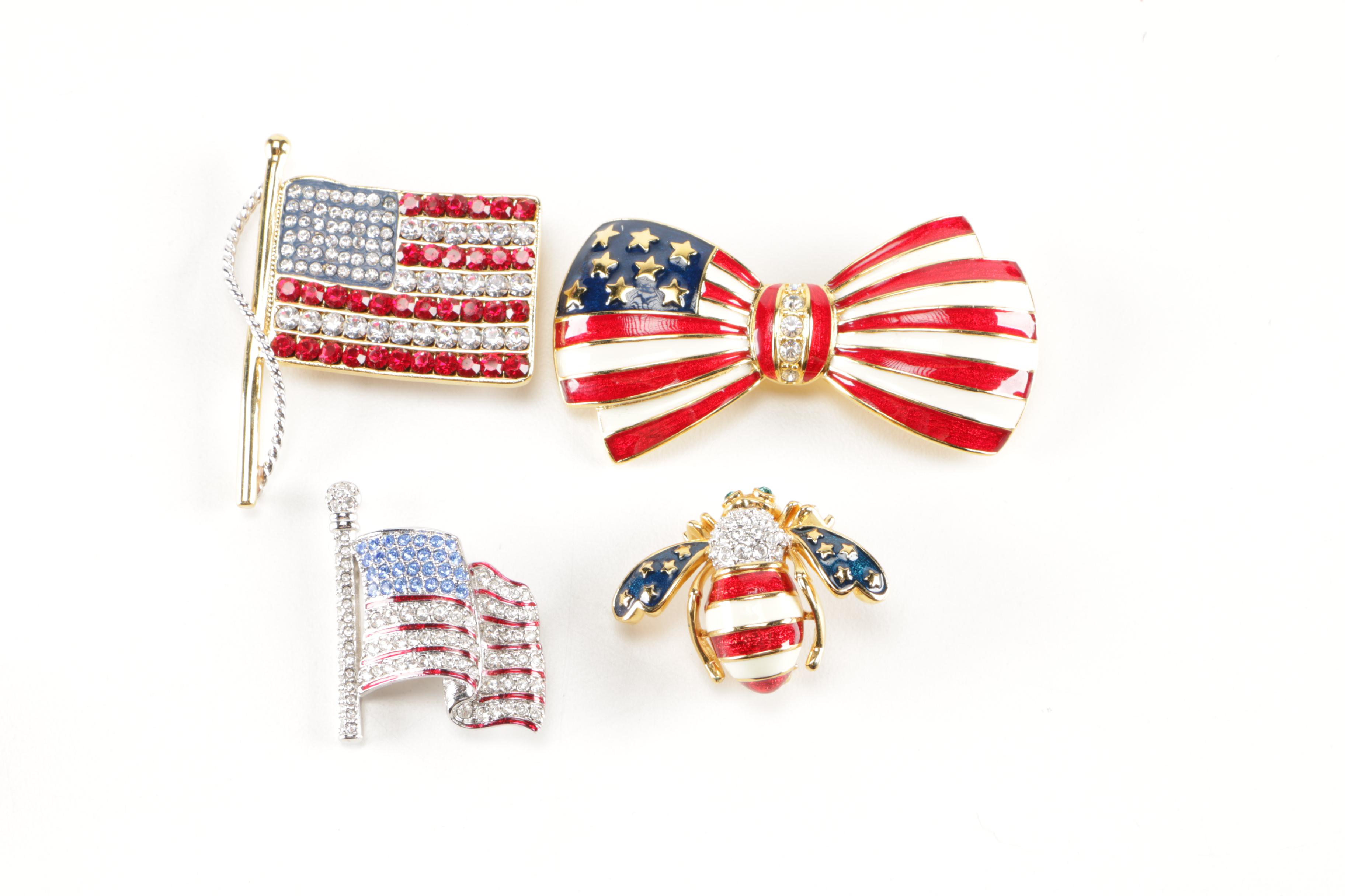 Patriotic Jewelry Including Christopher Radko and Kenneth Jay Lane