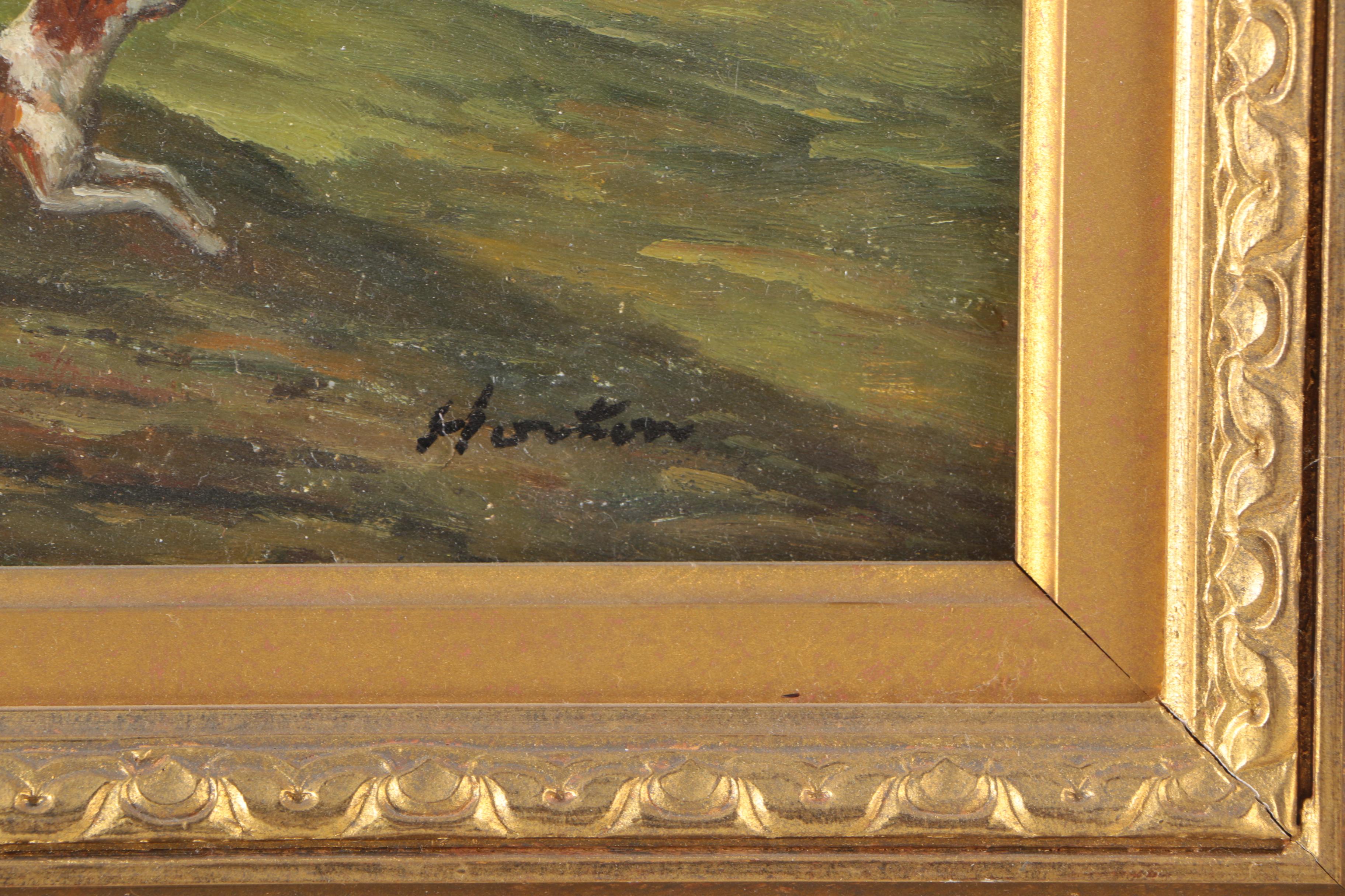 Horton Oil Painting on Board Hunting Scene