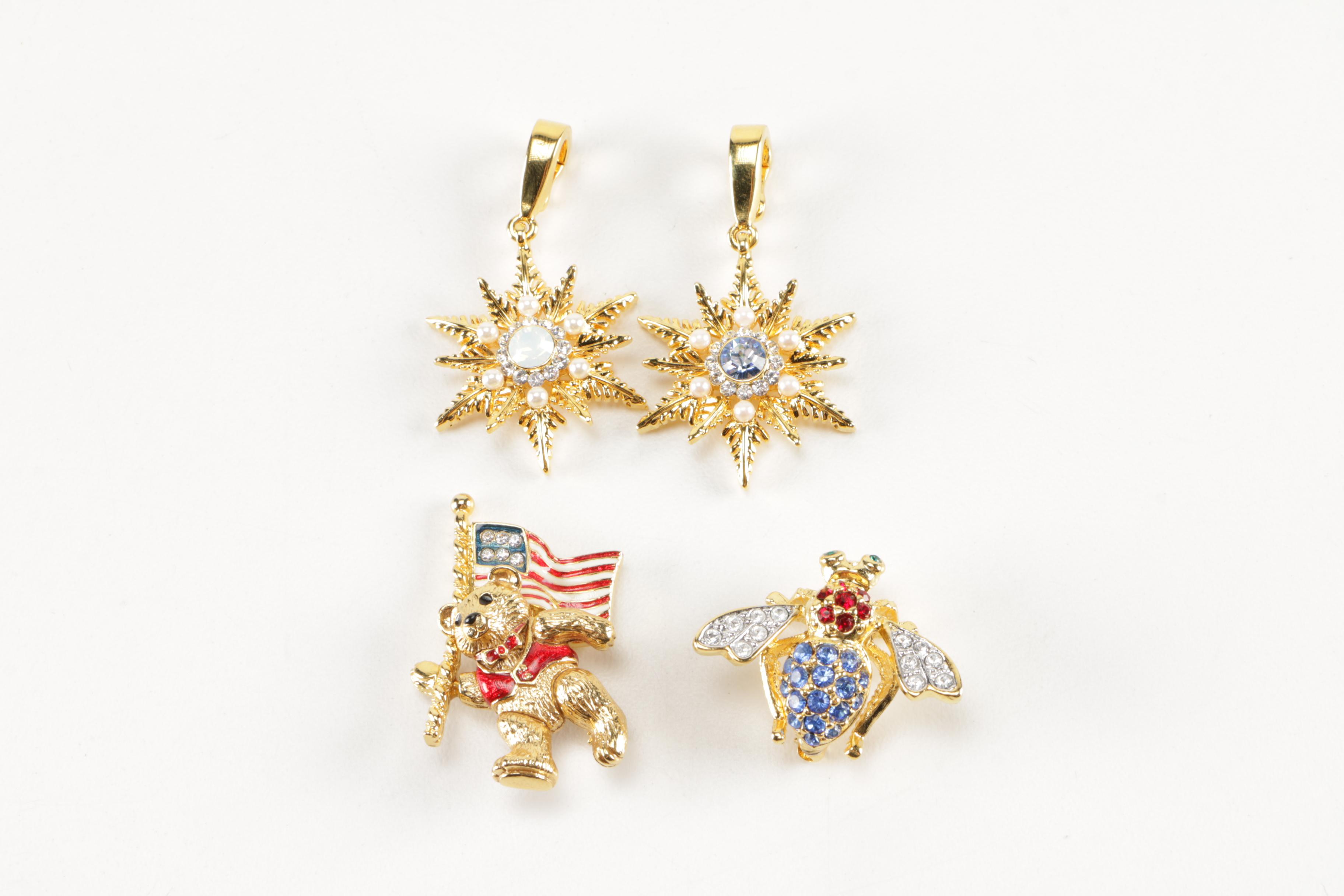 Patriotic Jewelry Including Christopher Radko and Kenneth Jay Lane